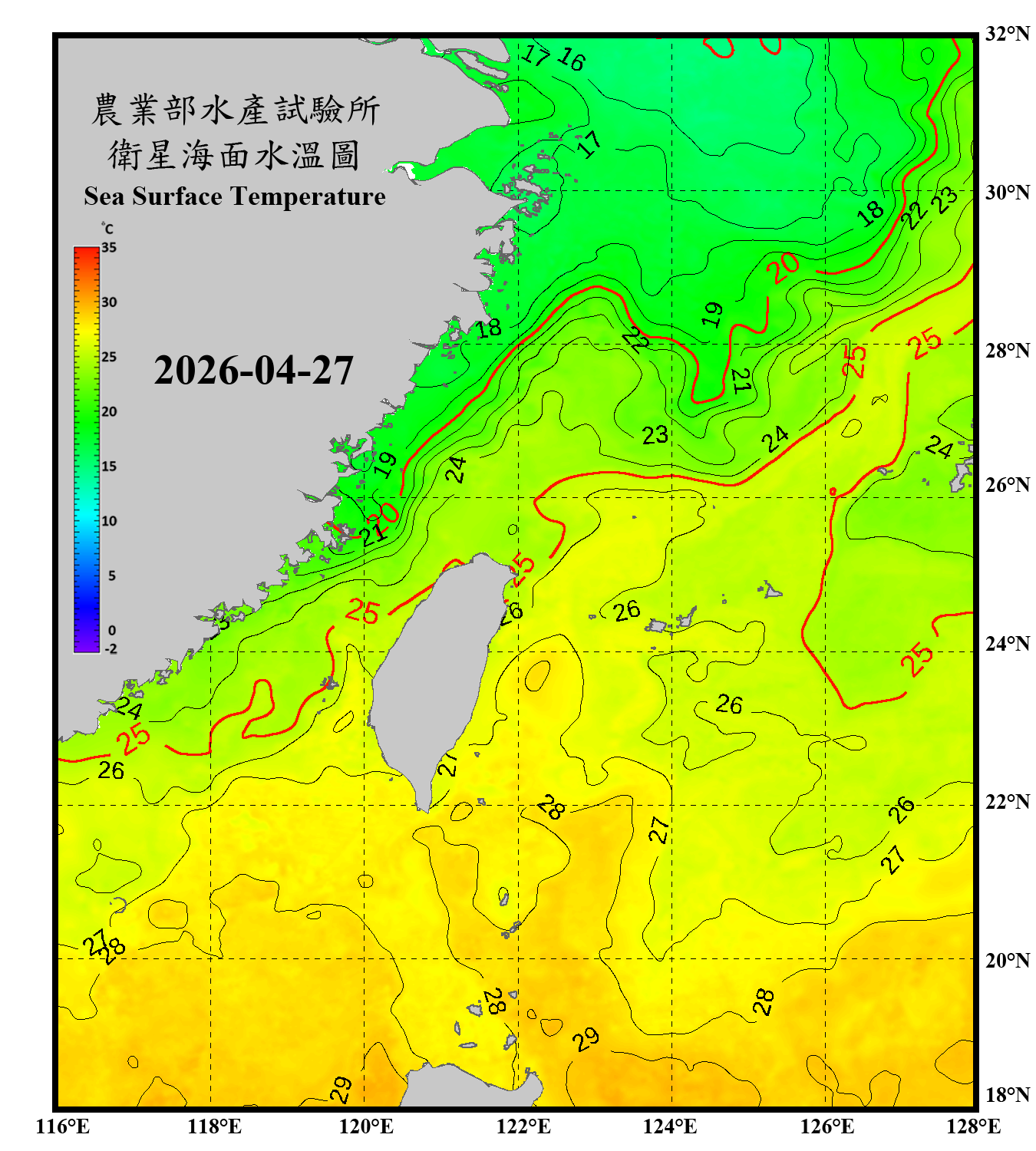 domain-taiwan_20260427090000-JPL-L4_GHRSST-SSTfnd-MUR-GLOB-v02.0-fv04.1.nc_contour