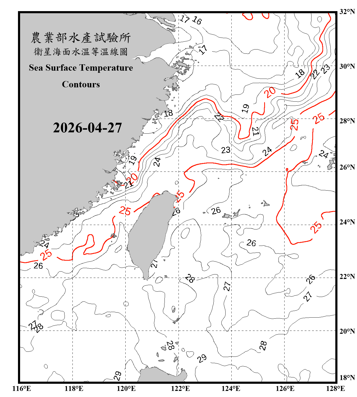 domain-taiwan_20260427090000-JPL-L4_GHRSST-SSTfnd-MUR-GLOB-v02.0-fv04.1.nc_contour_only