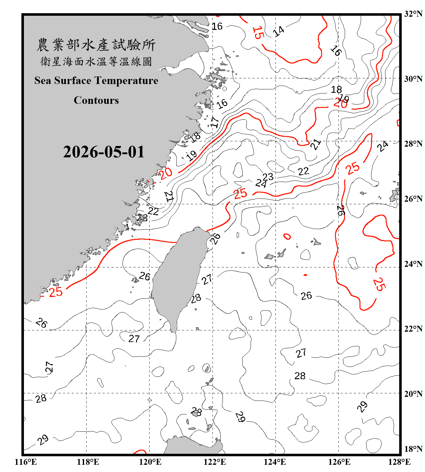 domain-taiwan_20260501090000-JPL-L4_GHRSST-SSTfnd-MUR-GLOB-v02.0-fv04.1.nc_contour_only