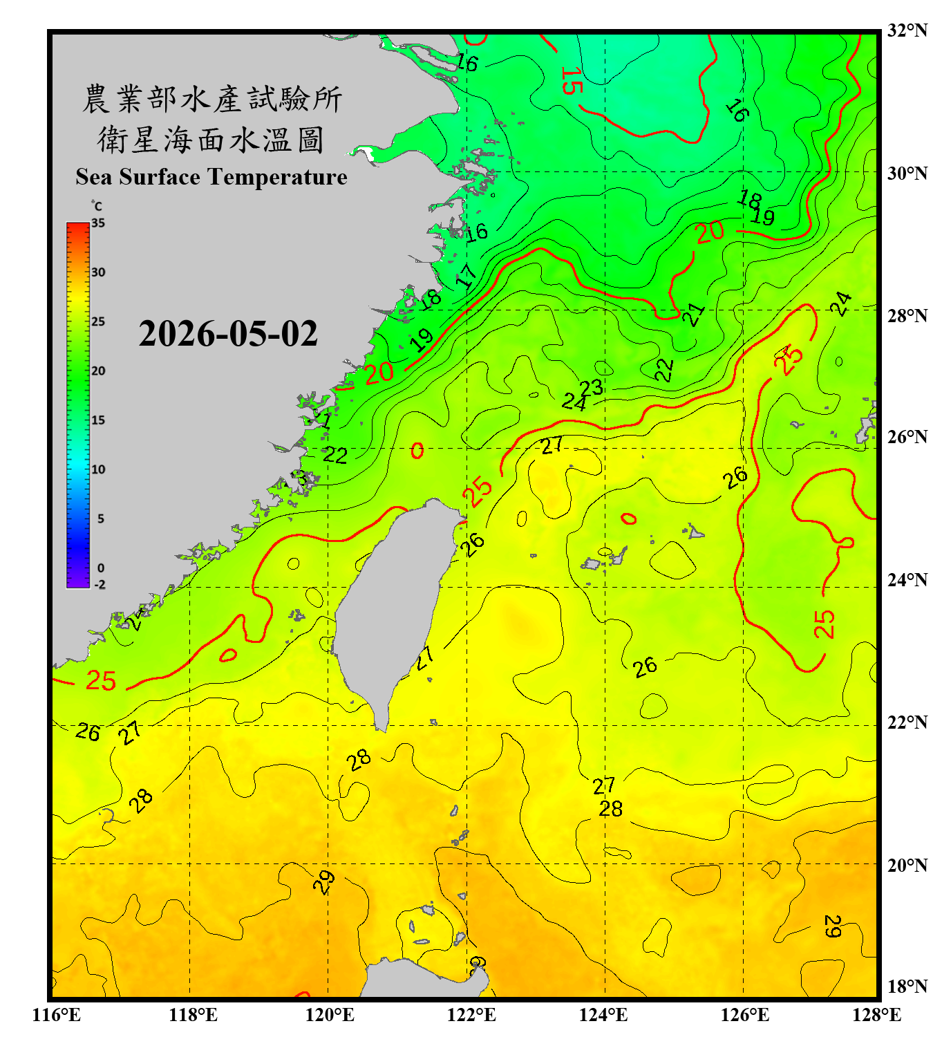 domain-taiwan_20260502090000-JPL-L4_GHRSST-SSTfnd-MUR-GLOB-v02.0-fv04.1.nc_contour