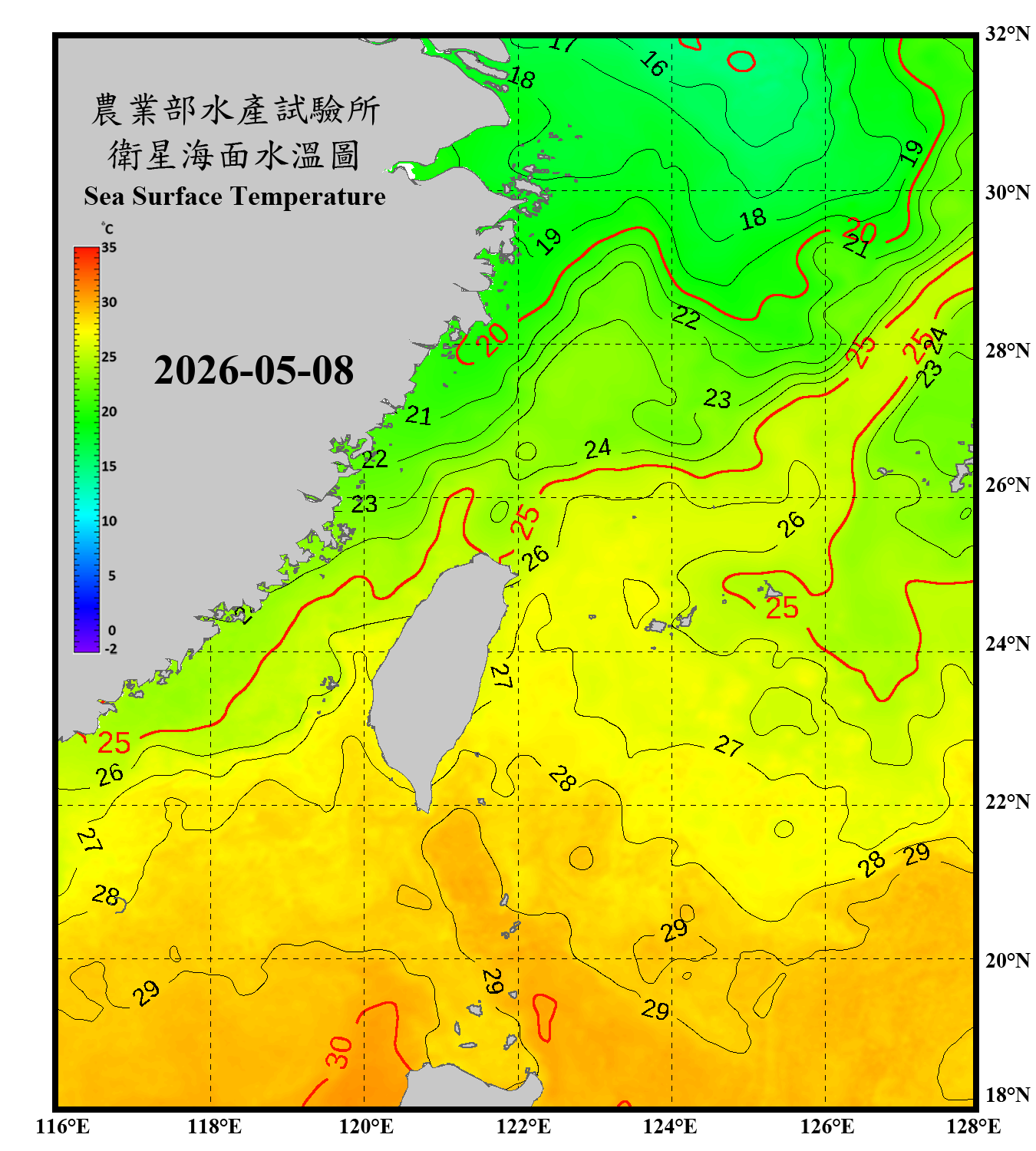 domain-taiwan_20260508090000-JPL-L4_GHRSST-SSTfnd-MUR-GLOB-v02.0-fv04.1.nc_contour