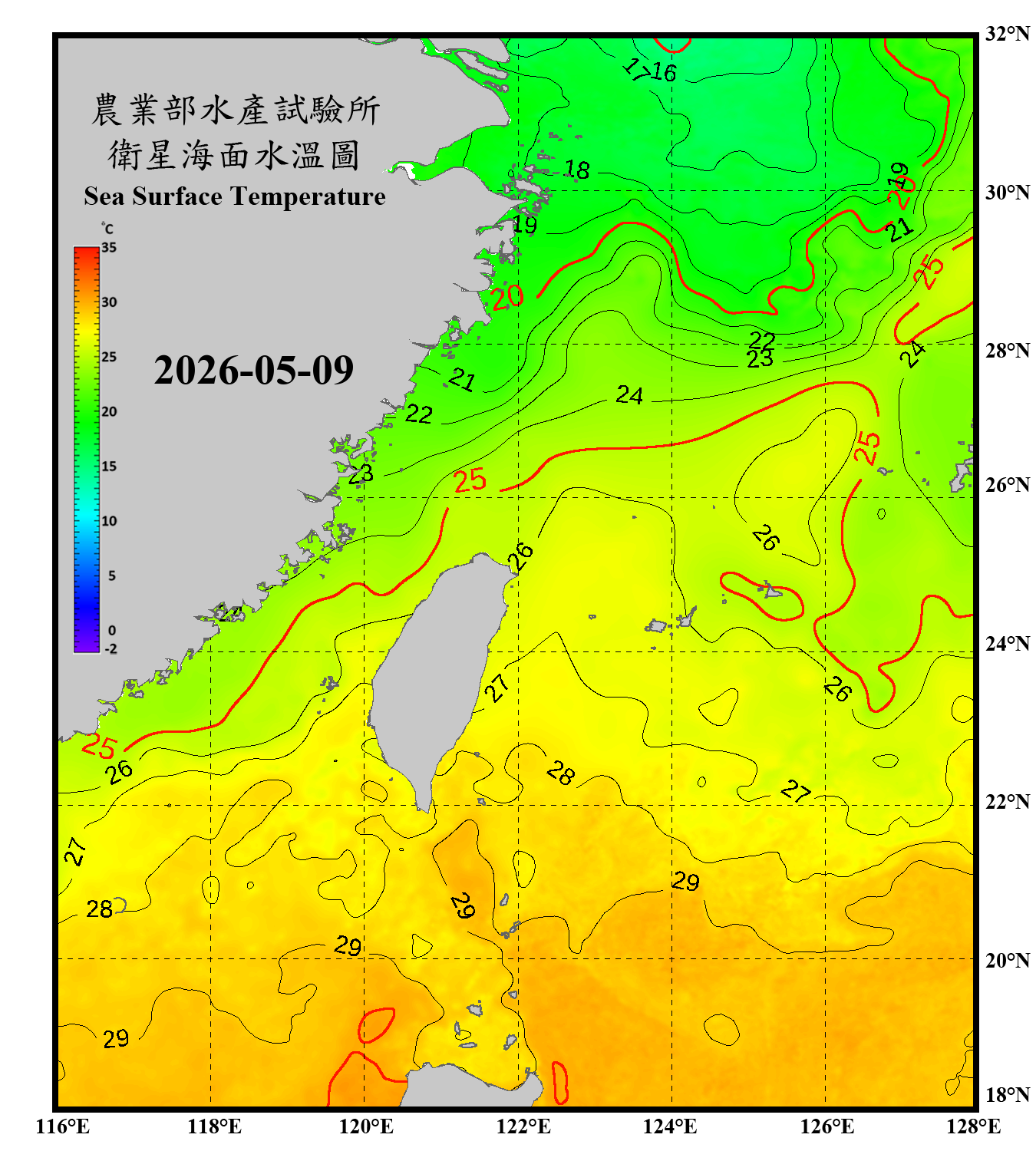 domain-taiwan_20260509090000-JPL-L4_GHRSST-SSTfnd-MUR-GLOB-v02.0-fv04.1.nc_contour