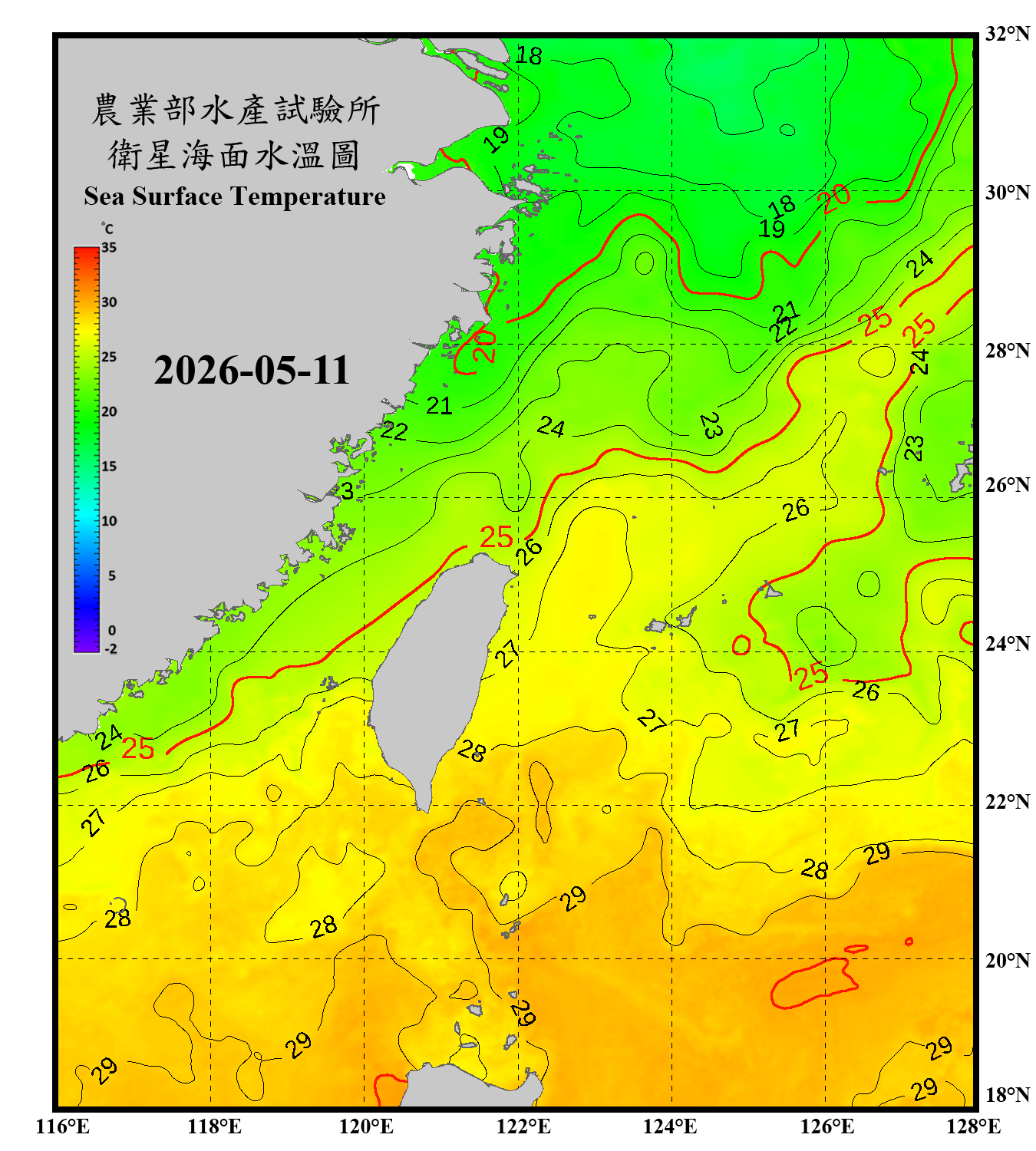 domain-taiwan_20260511090000-JPL-L4_GHRSST-SSTfnd-MUR-GLOB-v02.0-fv04.1.nc_contour