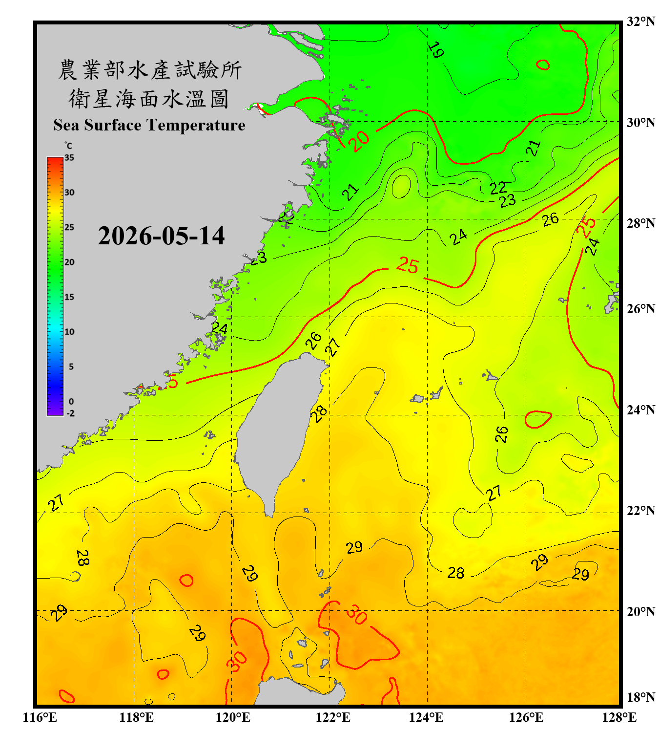 domain-taiwan_20260514090000-JPL-L4_GHRSST-SSTfnd-MUR-GLOB-v02.0-fv04.1.nc_contour