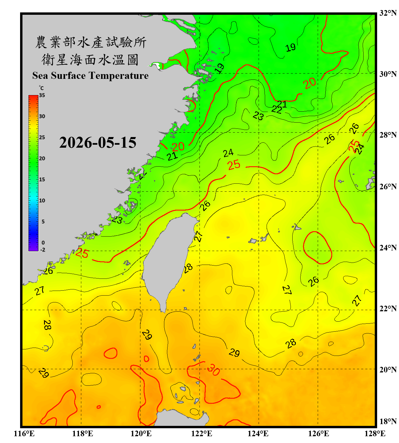 domain-taiwan_20260515090000-JPL-L4_GHRSST-SSTfnd-MUR-GLOB-v02.0-fv04.1.nc_contour