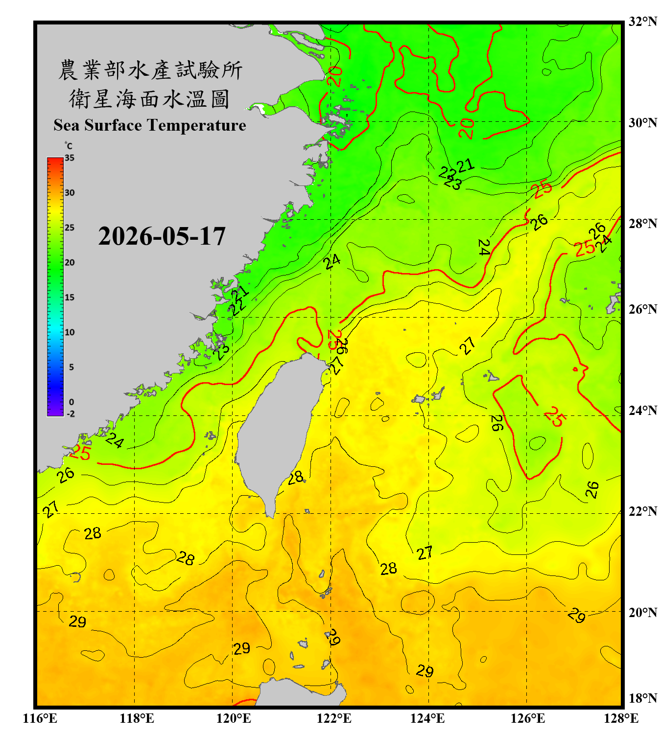 domain-taiwan_20260517090000-JPL-L4_GHRSST-SSTfnd-MUR-GLOB-v02.0-fv04.1.nc_contour