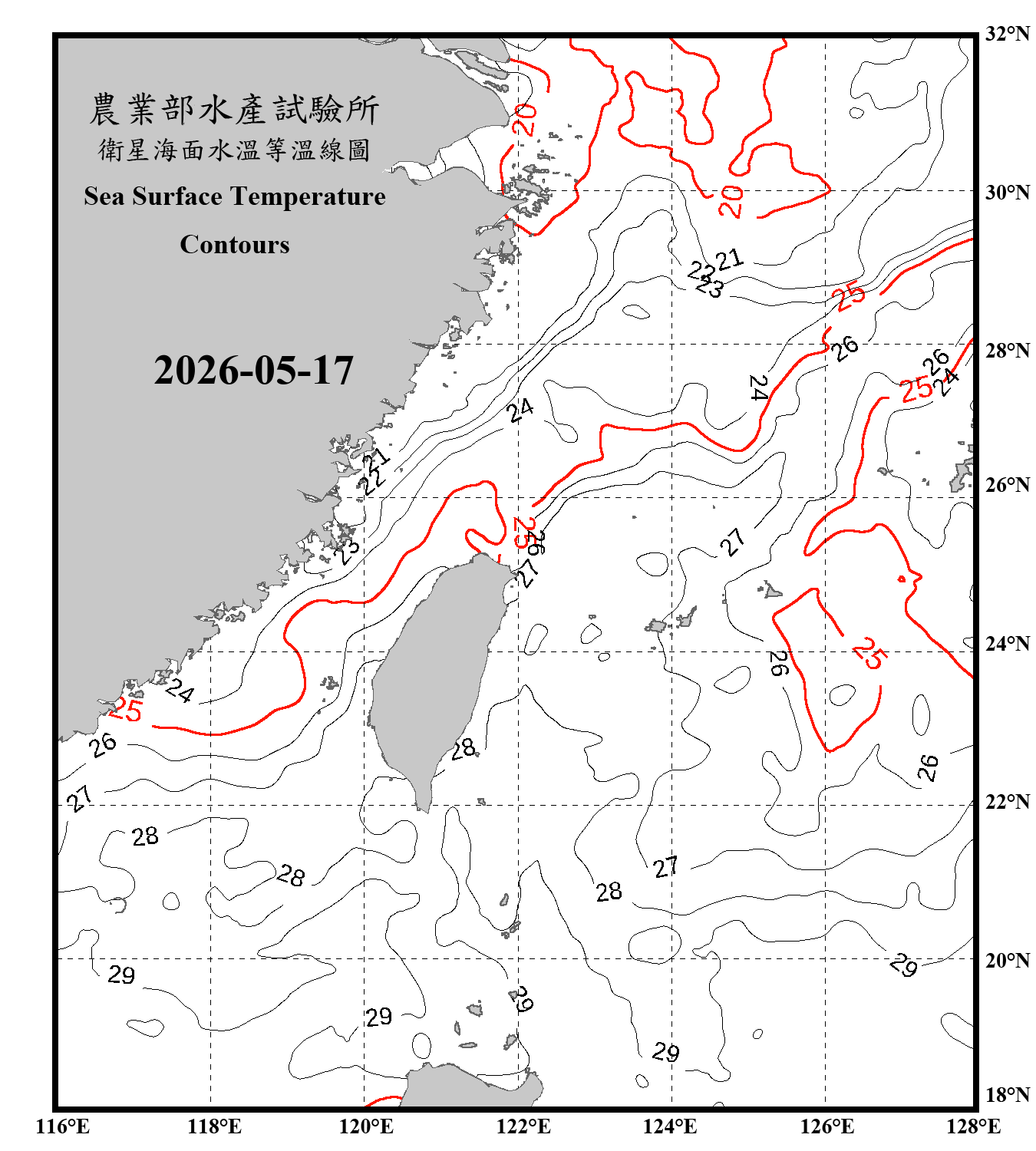 domain-taiwan_20260517090000-JPL-L4_GHRSST-SSTfnd-MUR-GLOB-v02.0-fv04.1.nc_contour_only