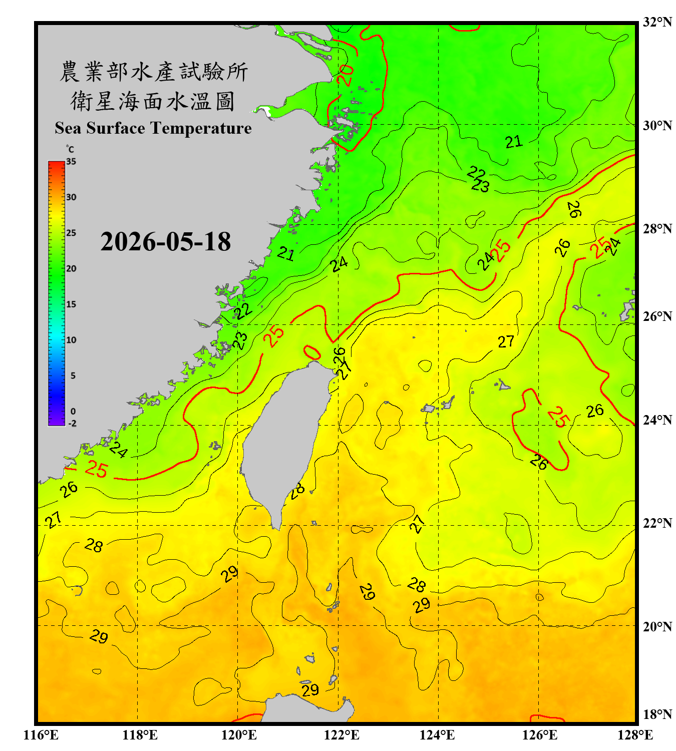 domain-taiwan_20260518090000-JPL-L4_GHRSST-SSTfnd-MUR-GLOB-v02.0-fv04.1.nc_contour