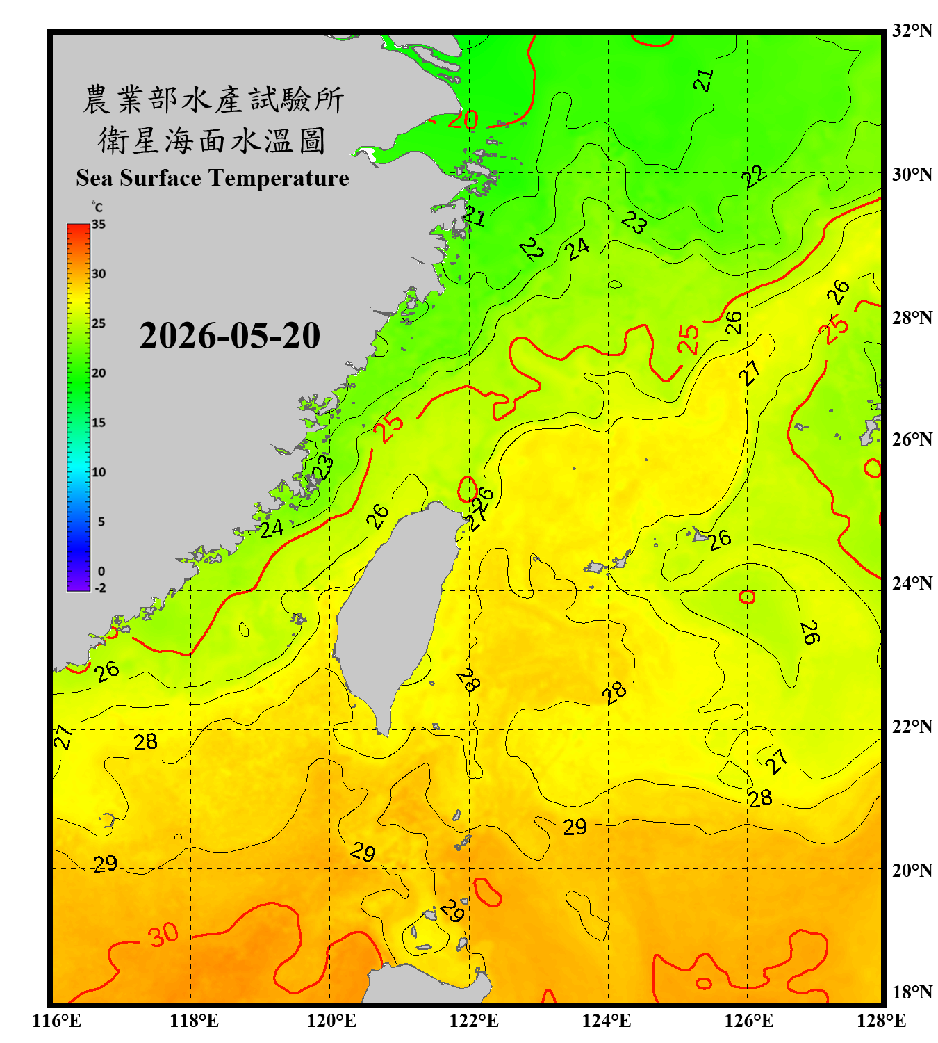 domain-taiwan_20260520090000-JPL-L4_GHRSST-SSTfnd-MUR-GLOB-v02.0-fv04.1.nc_contour