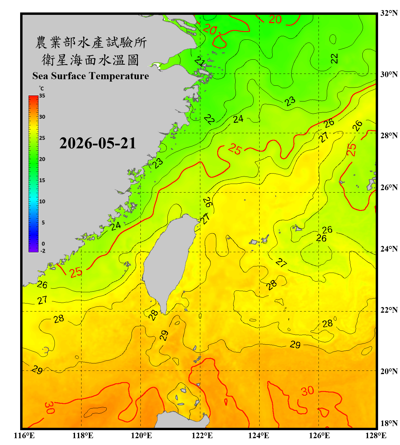 domain-taiwan_20260521090000-JPL-L4_GHRSST-SSTfnd-MUR-GLOB-v02.0-fv04.1.nc_contour