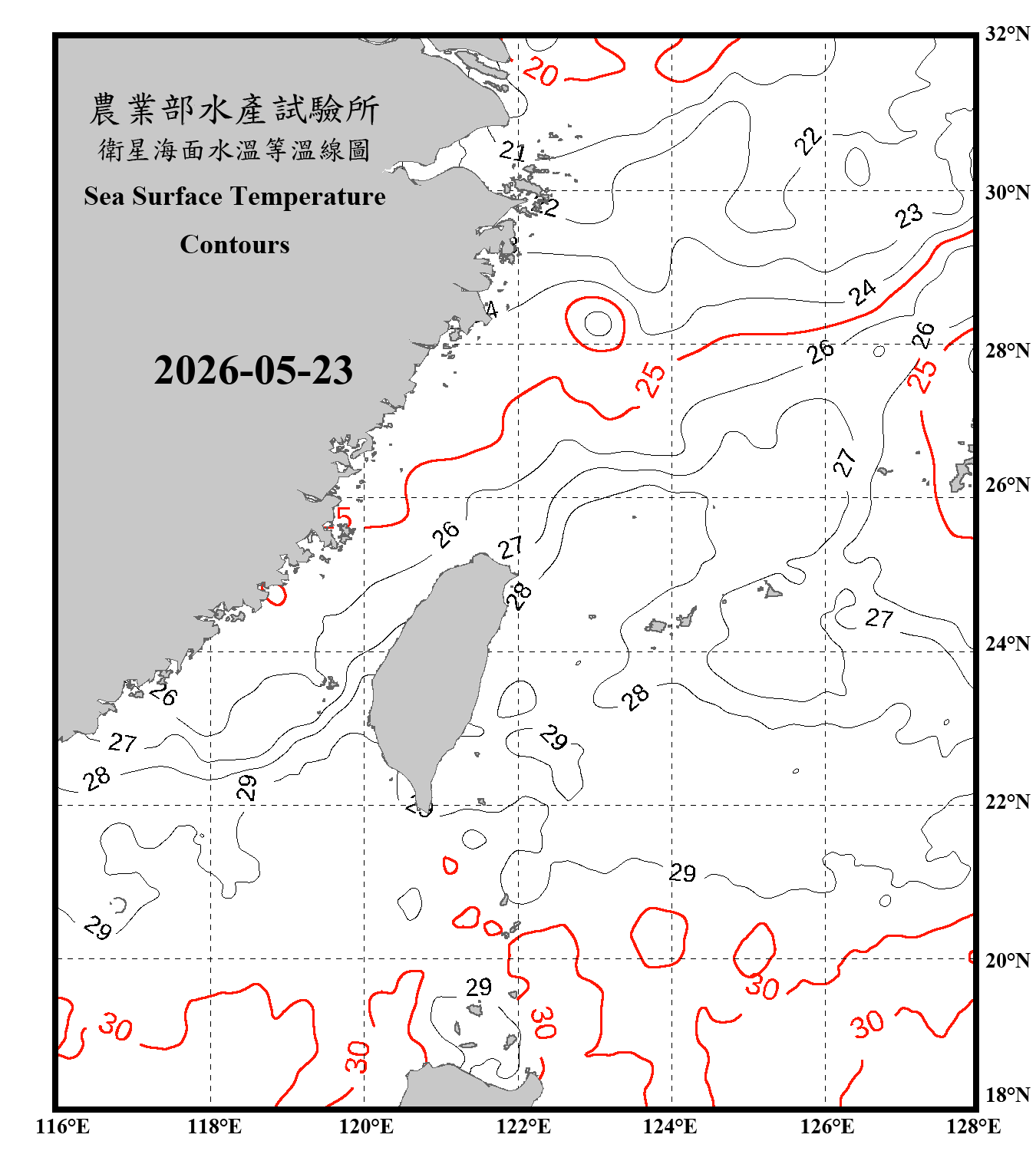 domain-taiwan_20260523090000-JPL-L4_GHRSST-SSTfnd-MUR-GLOB-v02.0-fv04.1.nc_contour_only