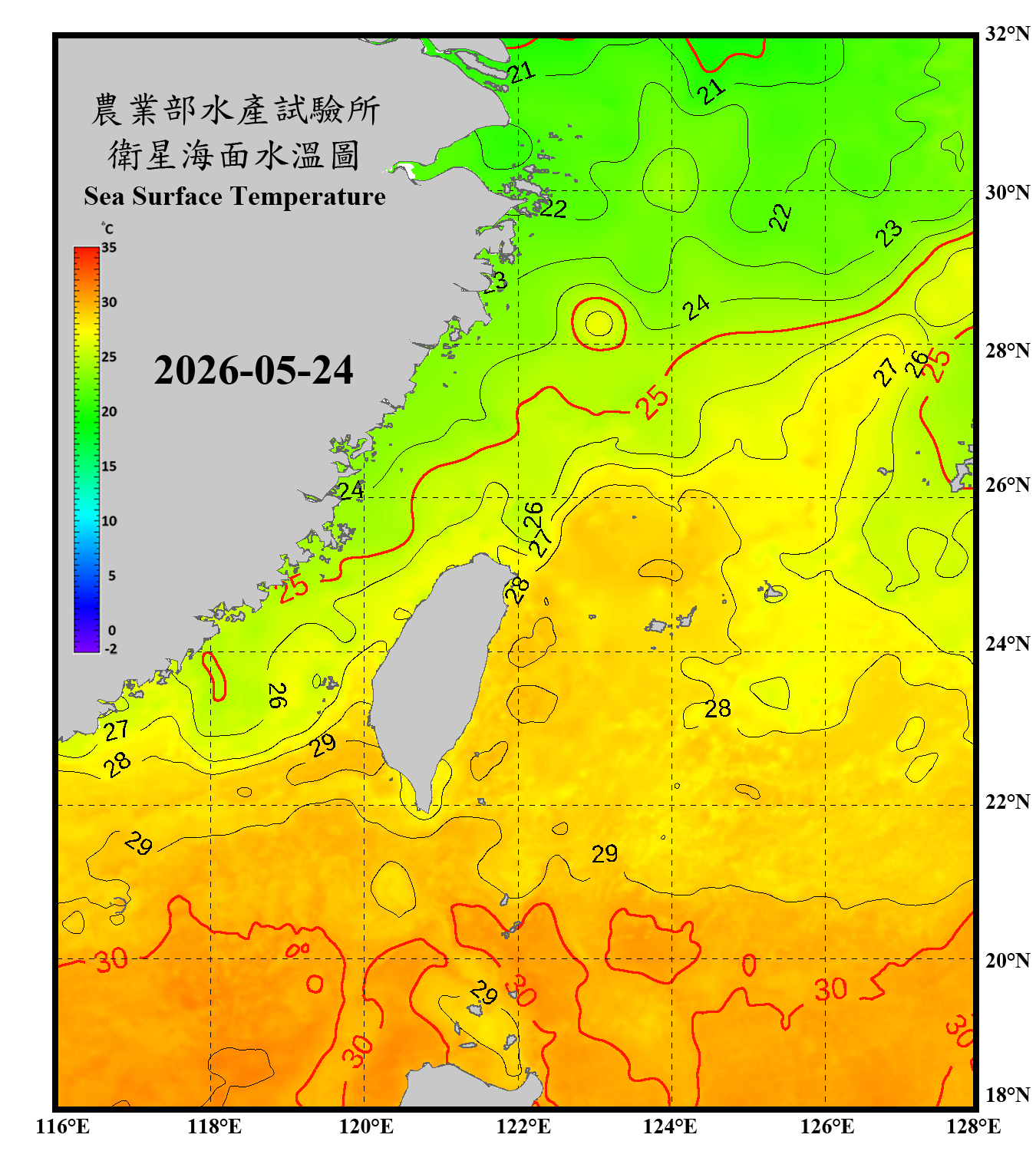 domain-taiwan_20260524090000-JPL-L4_GHRSST-SSTfnd-MUR-GLOB-v02.0-fv04.1.nc_contour