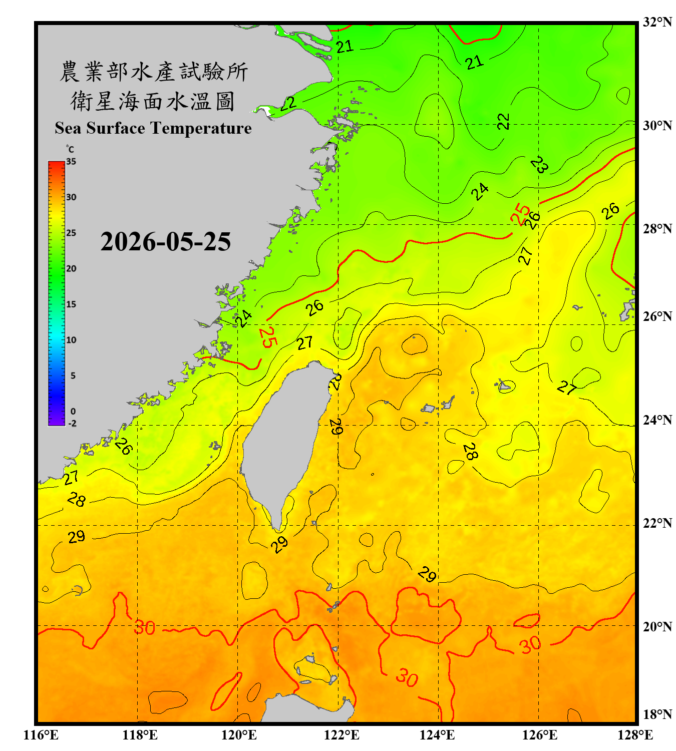 domain-taiwan_20260525090000-JPL-L4_GHRSST-SSTfnd-MUR-GLOB-v02.0-fv04.1.nc_contour
