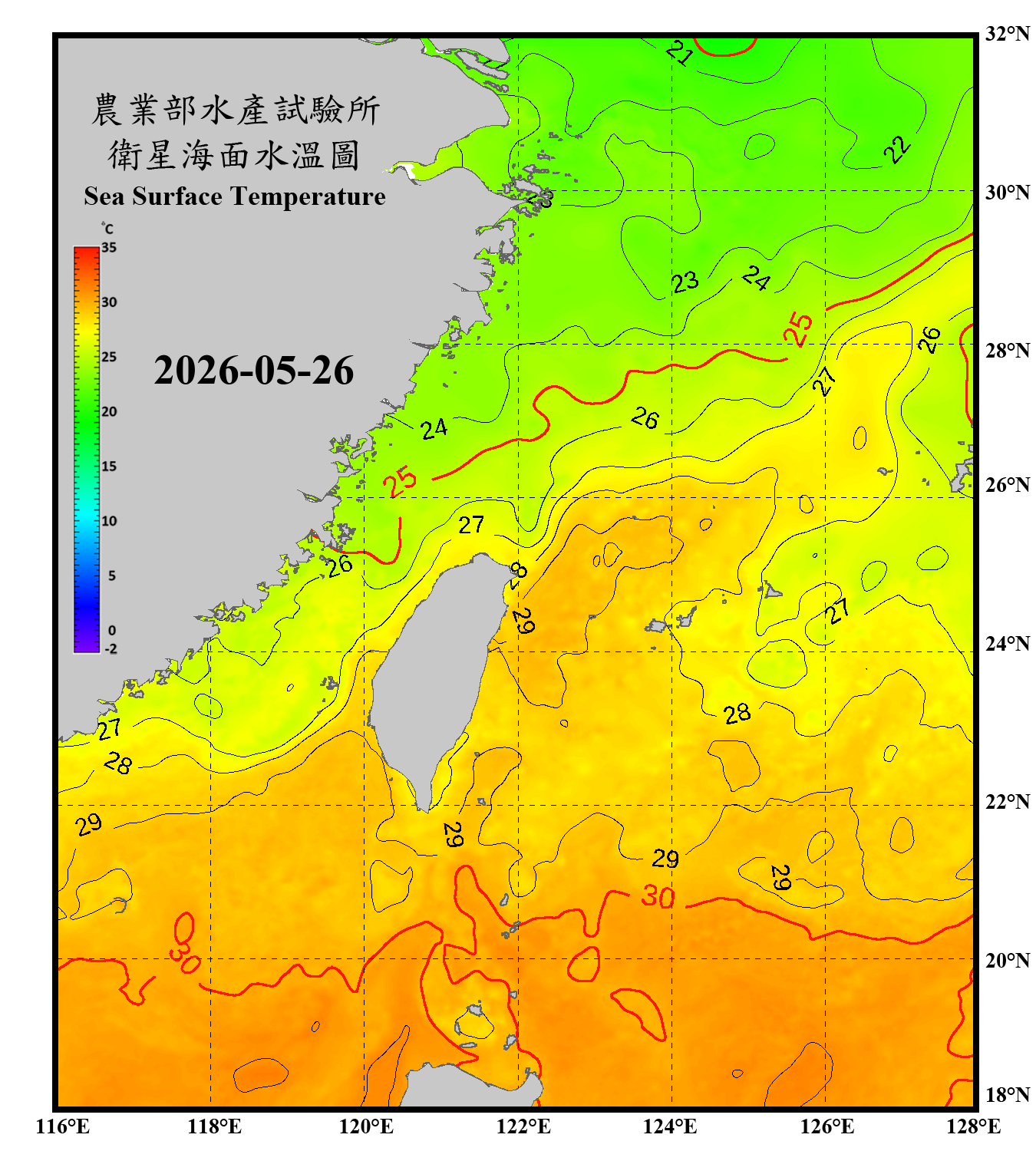 domain-taiwan_20260526090000-JPL-L4_GHRSST-SSTfnd-MUR-GLOB-v02.0-fv04.1.nc_contour
