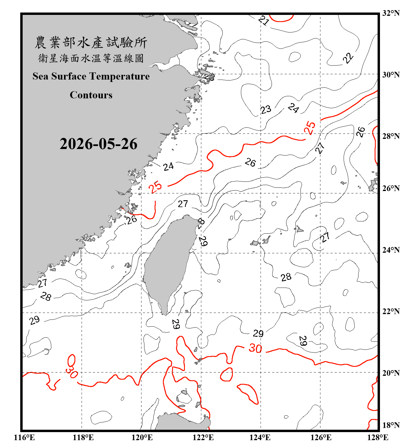 domain-taiwan_20260526090000-JPL-L4_GHRSST-SSTfnd-MUR-GLOB-v02.0-fv04.1.nc_contour_only