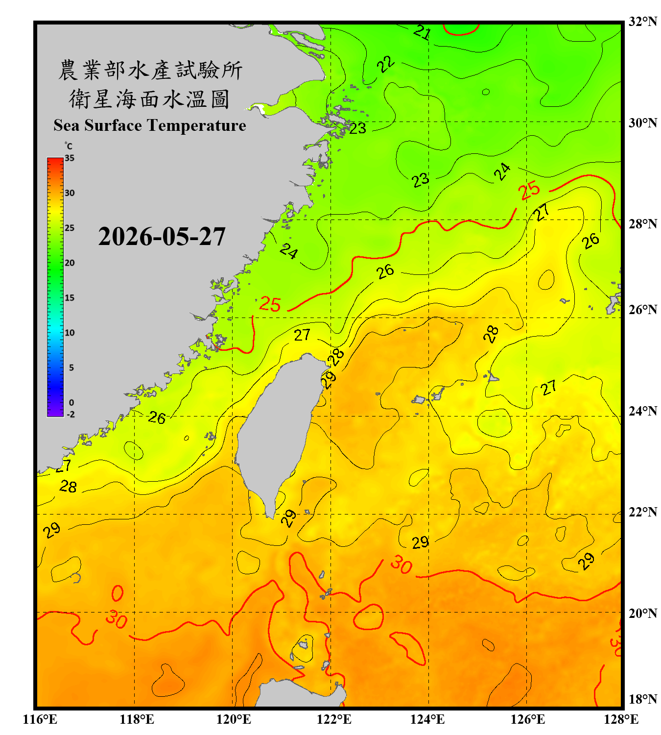 domain-taiwan_20260527090000-JPL-L4_GHRSST-SSTfnd-MUR-GLOB-v02.0-fv04.1.nc_contour