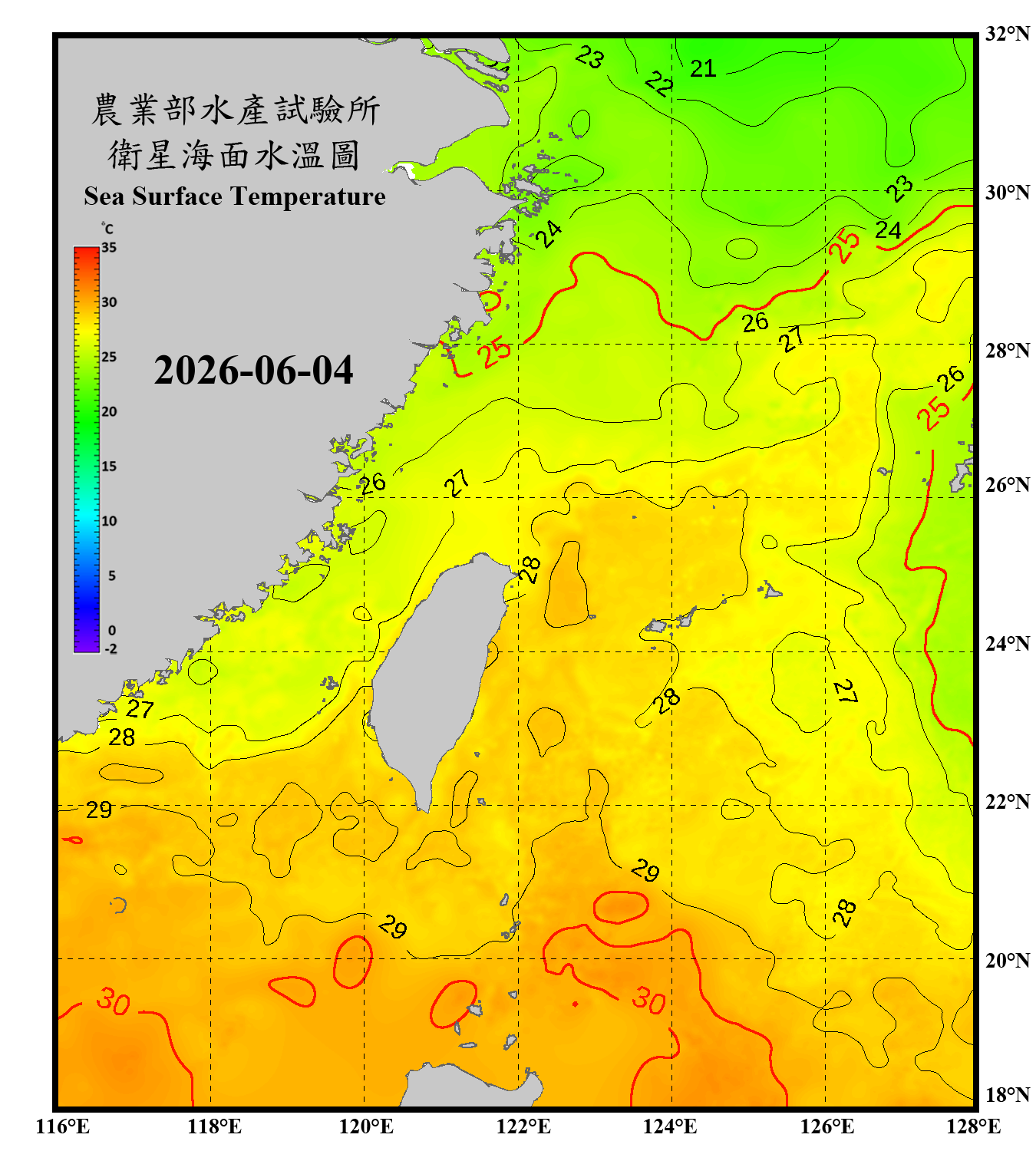 domain-taiwan_20260604090000-JPL-L4_GHRSST-SSTfnd-MUR-GLOB-v02.0-fv04.1.nc_contour