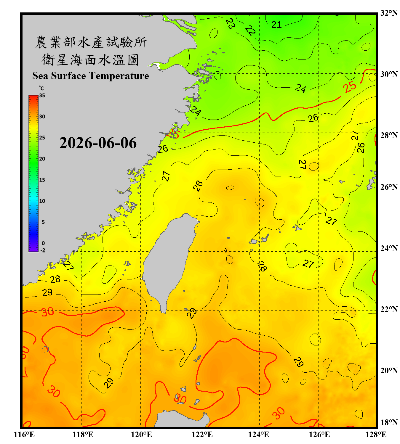 domain-taiwan_20260606090000-JPL-L4_GHRSST-SSTfnd-MUR-GLOB-v02.0-fv04.1.nc_contour