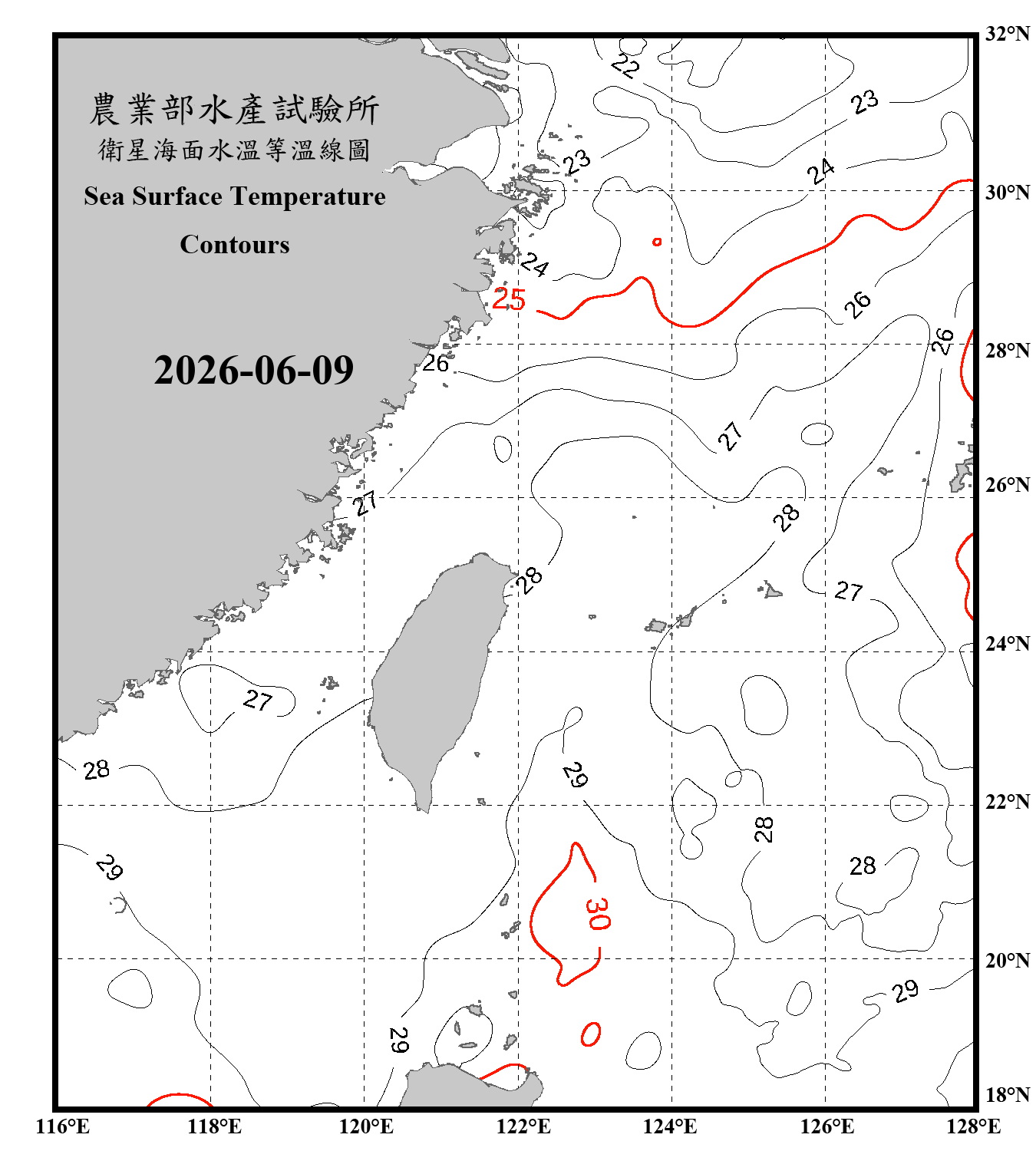 domain-taiwan_20260609090000-JPL-L4_GHRSST-SSTfnd-MUR-GLOB-v02.0-fv04.1.nc_contour_only