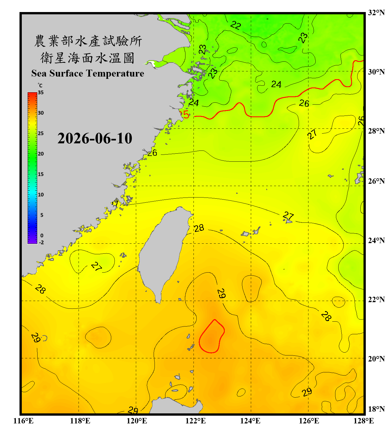 domain-taiwan_20260610090000-JPL-L4_GHRSST-SSTfnd-MUR-GLOB-v02.0-fv04.1.nc_contour