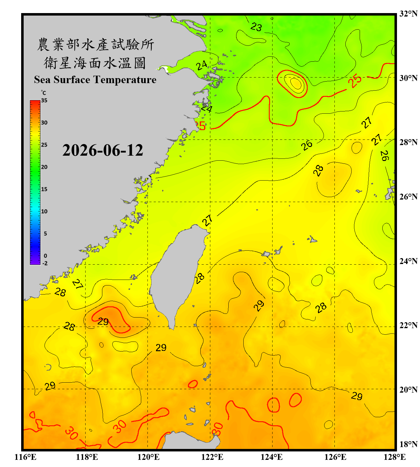 domain-taiwan_20260612090000-JPL-L4_GHRSST-SSTfnd-MUR-GLOB-v02.0-fv04.1.nc_contour