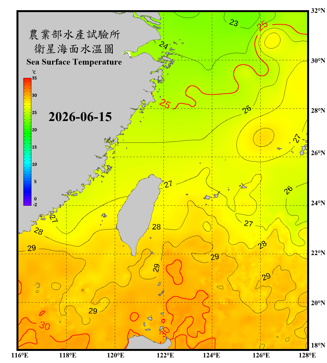 domain-taiwan_20260615090000-JPL-L4_GHRSST-SSTfnd-MUR-GLOB-v02.0-fv04.1.nc_contour