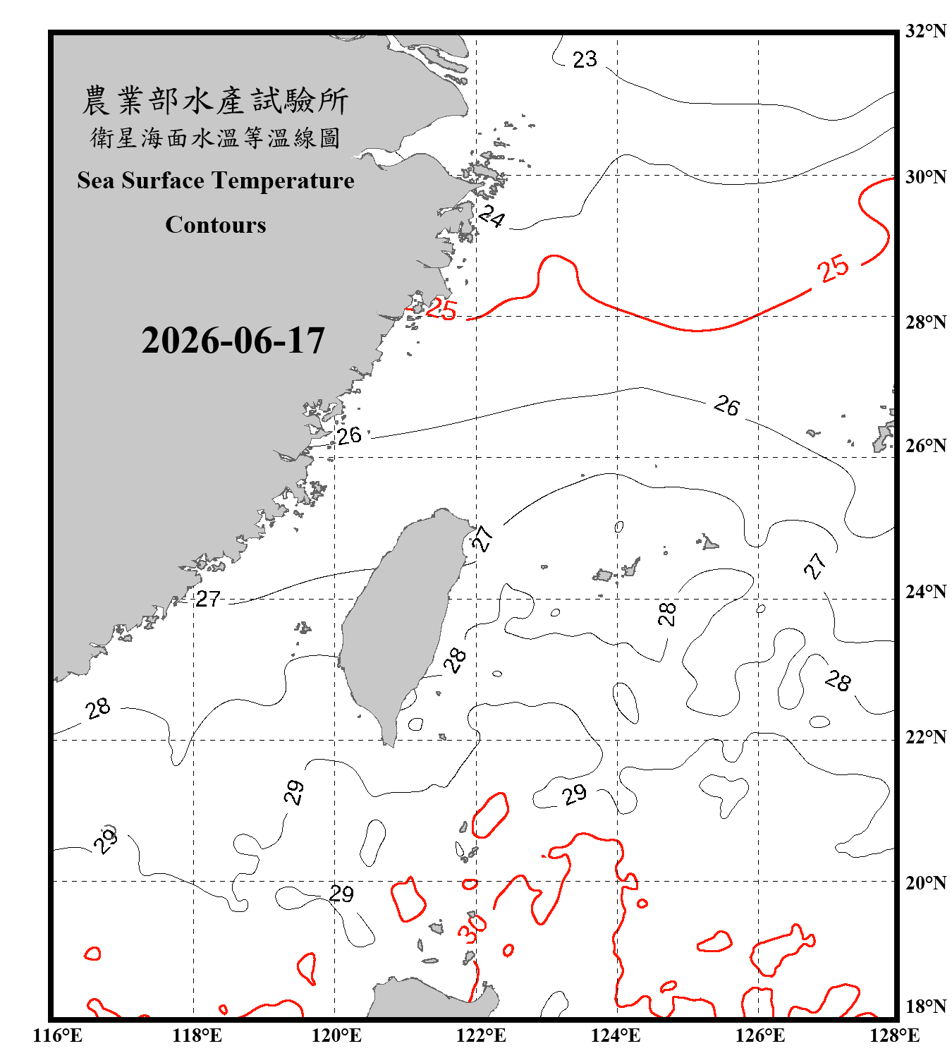 domain-taiwan_20260617090000-JPL-L4_GHRSST-SSTfnd-MUR-GLOB-v02.0-fv04.1.nc_contour_only