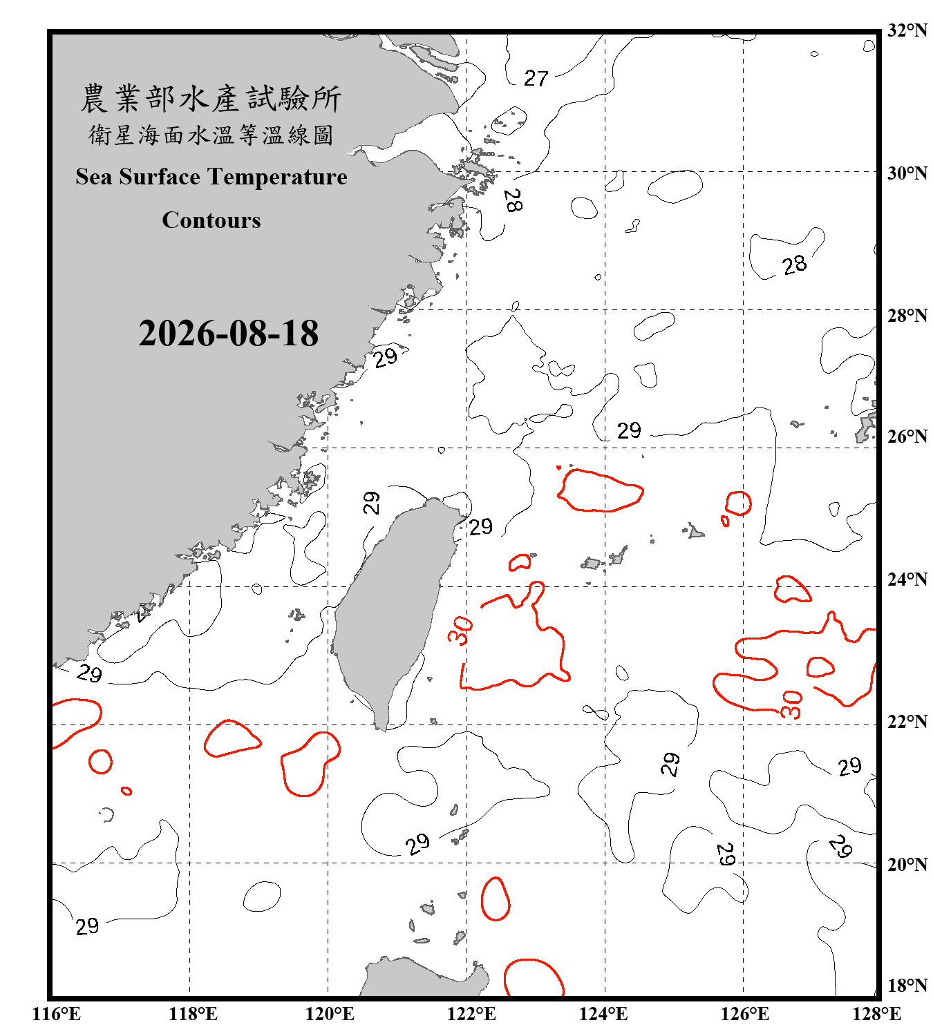 domain-taiwan_20260818090000-JPL-L4_GHRSST-SSTfnd-MUR-GLOB-v02.0-fv04.1.nc_contour_only