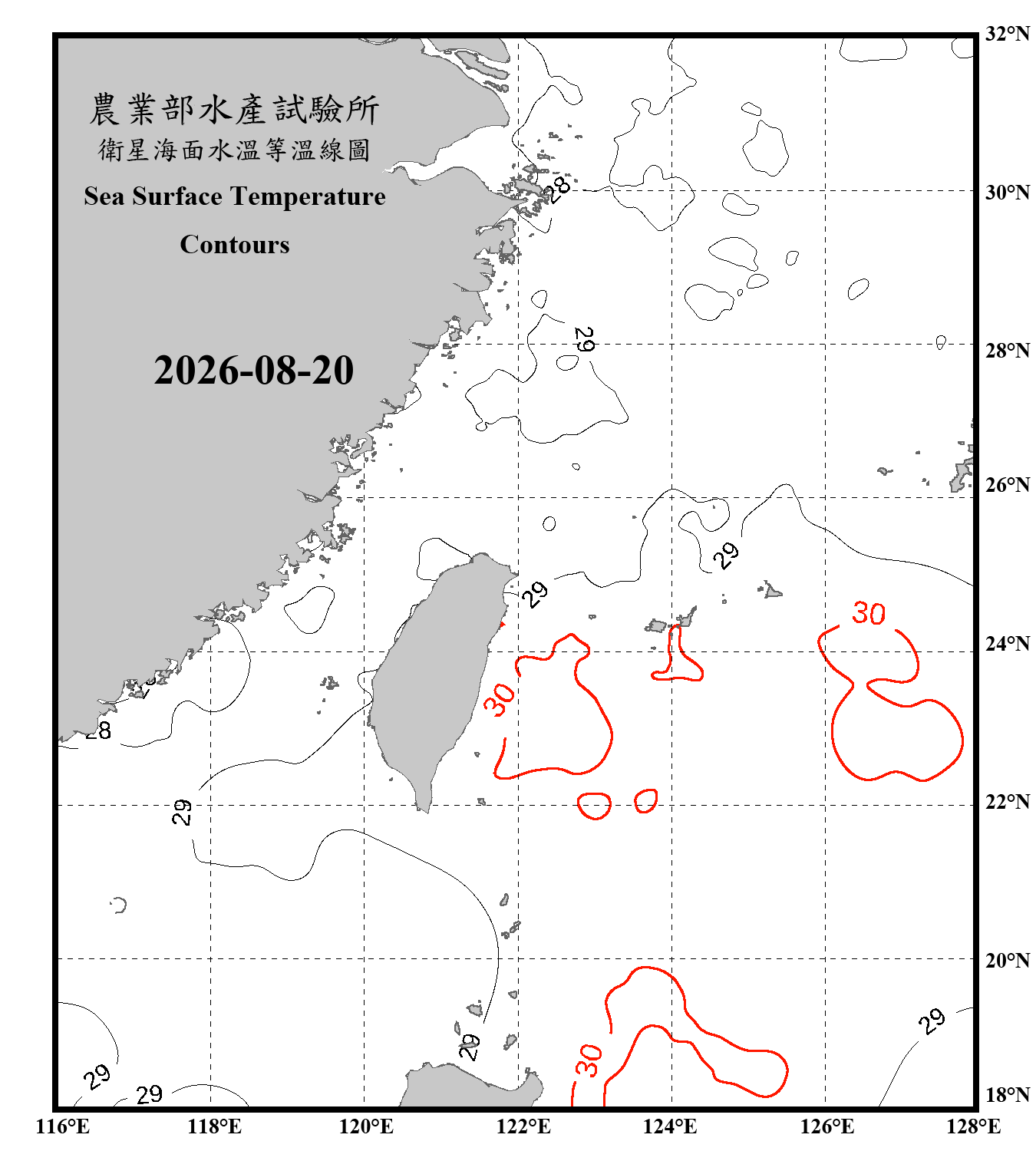 domain-taiwan_20260820090000-JPL-L4_GHRSST-SSTfnd-MUR-GLOB-v02.0-fv04.1.nc_contour_only