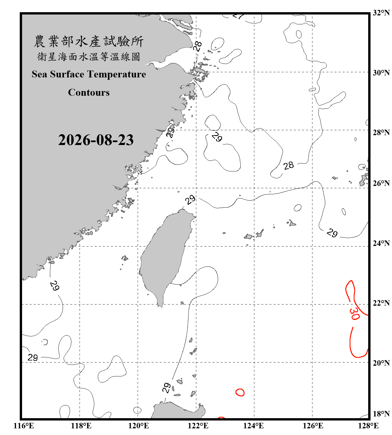 domain-taiwan_20260823090000-JPL-L4_GHRSST-SSTfnd-MUR-GLOB-v02.0-fv04.1.nc_contour_only