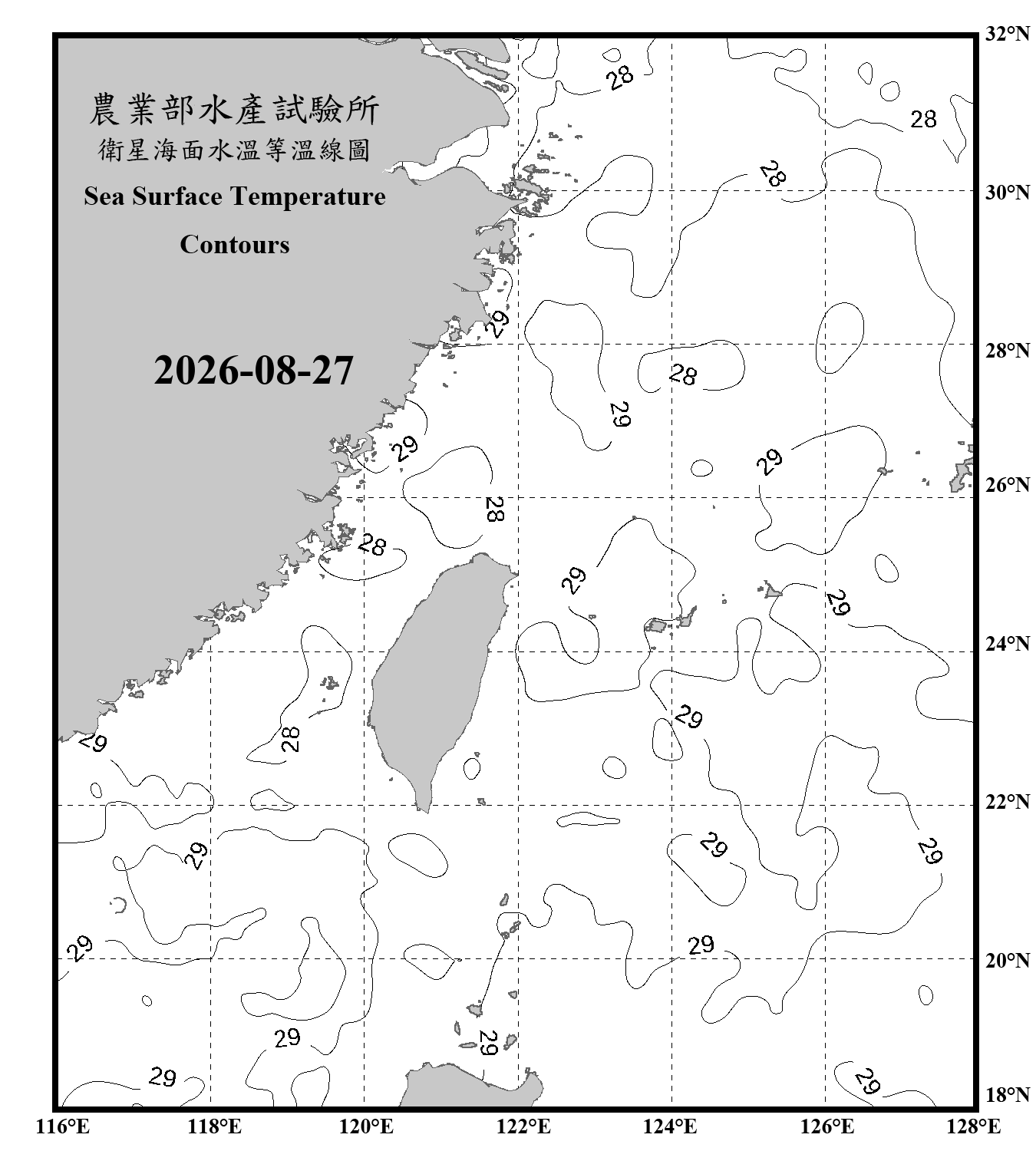 domain-taiwan_20260827090000-JPL-L4_GHRSST-SSTfnd-MUR-GLOB-v02.0-fv04.1.nc_contour_only