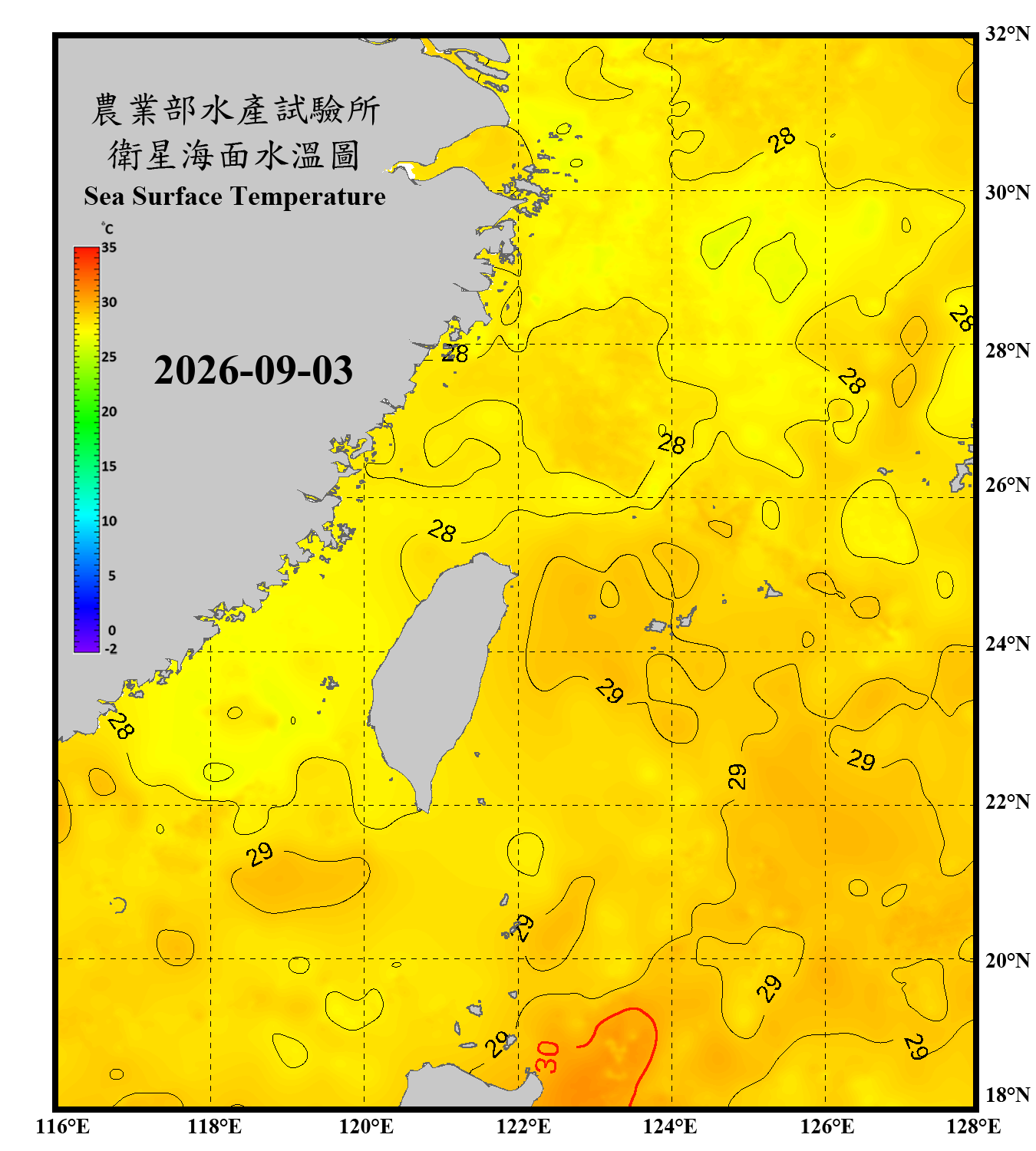 domain-taiwan_20260903090000-JPL-L4_GHRSST-SSTfnd-MUR-GLOB-v02.0-fv04.1.nc_contour