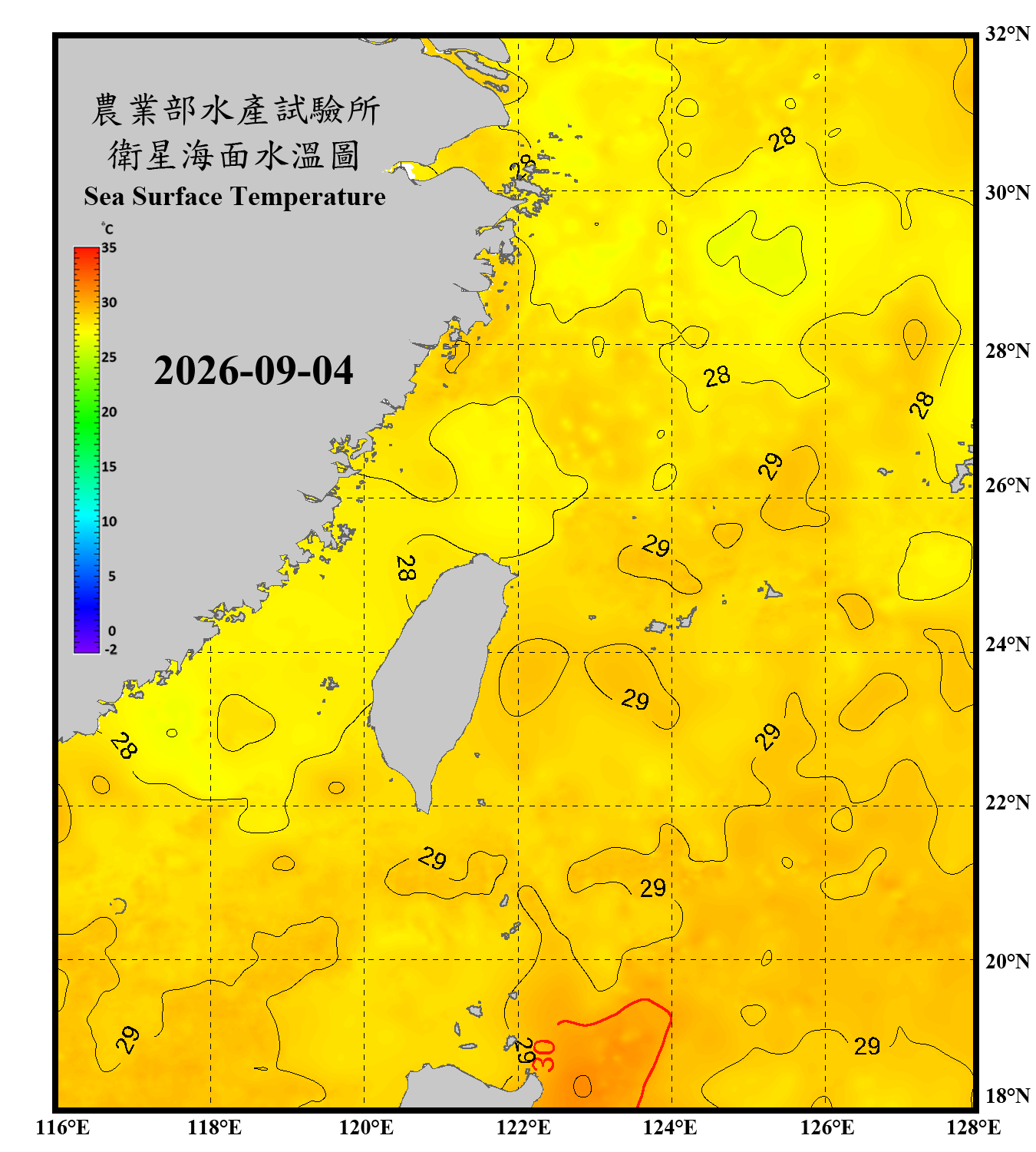 domain-taiwan_20260904090000-JPL-L4_GHRSST-SSTfnd-MUR-GLOB-v02.0-fv04.1.nc_contour