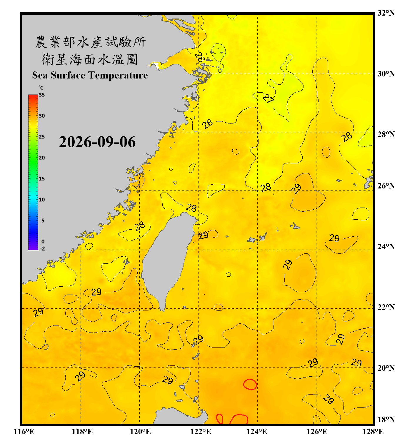 domain-taiwan_20260906090000-JPL-L4_GHRSST-SSTfnd-MUR-GLOB-v02.0-fv04.1.nc_contour
