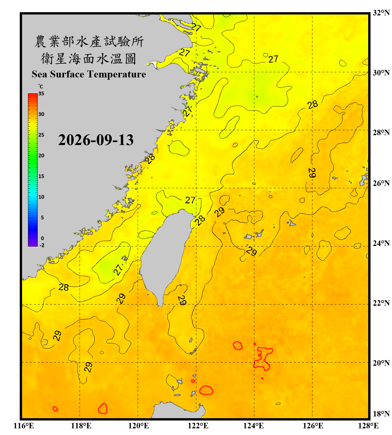 domain-taiwan_20260913090000-JPL-L4_GHRSST-SSTfnd-MUR-GLOB-v02.0-fv04.1.nc_contour