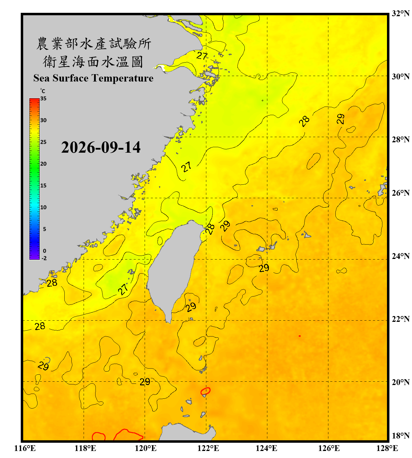 domain-taiwan_20260914090000-JPL-L4_GHRSST-SSTfnd-MUR-GLOB-v02.0-fv04.1.nc_contour