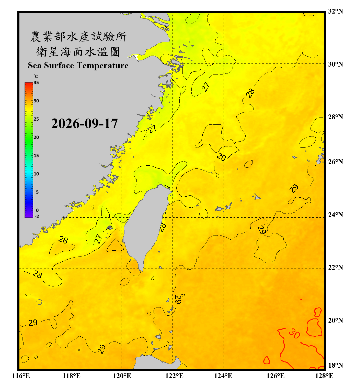 domain-taiwan_20260917090000-JPL-L4_GHRSST-SSTfnd-MUR-GLOB-v02.0-fv04.1.nc_contour