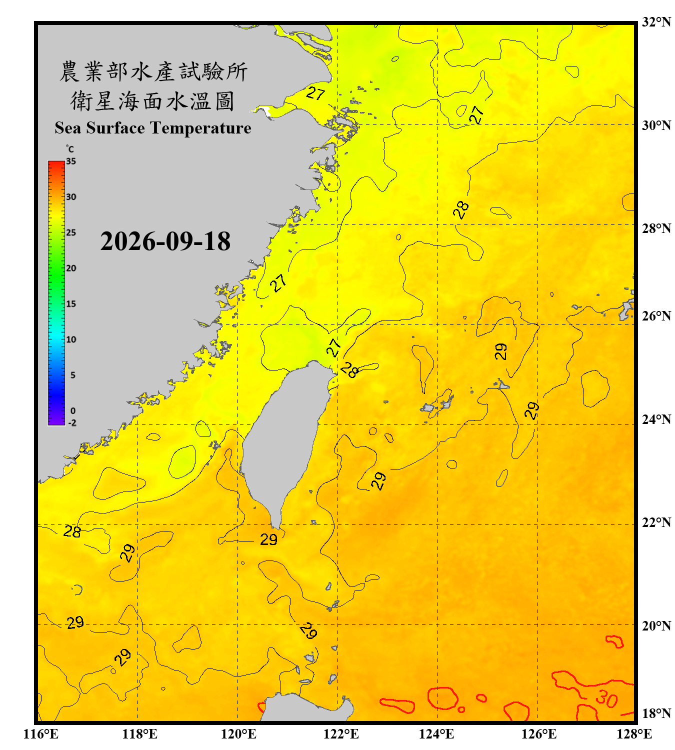 domain-taiwan_20260918090000-JPL-L4_GHRSST-SSTfnd-MUR-GLOB-v02.0-fv04.1.nc_contour