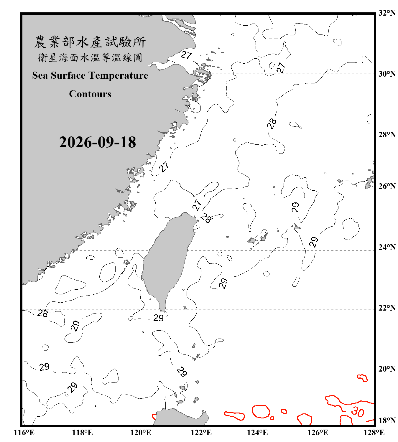 domain-taiwan_20260918090000-JPL-L4_GHRSST-SSTfnd-MUR-GLOB-v02.0-fv04.1.nc_contour_only