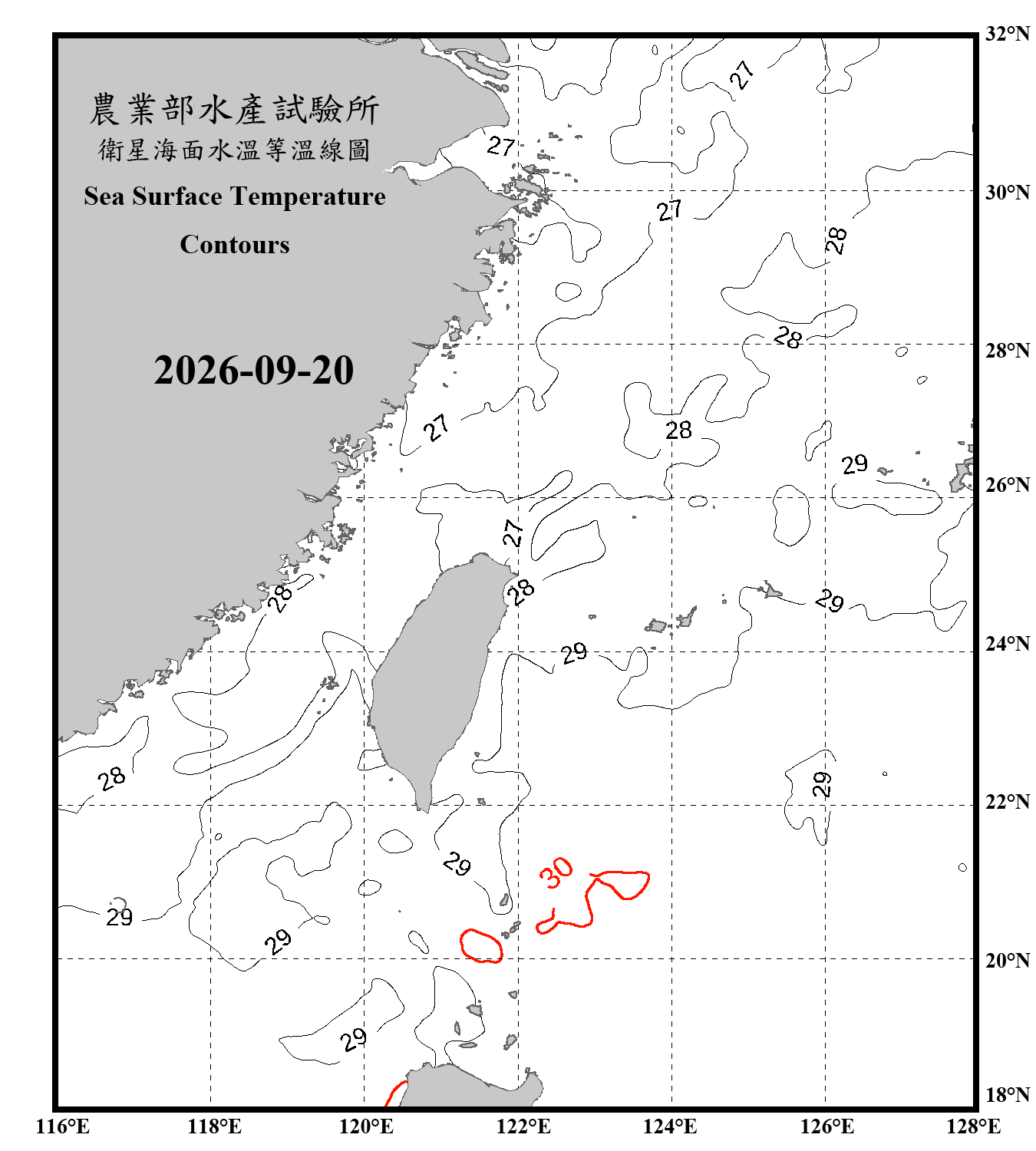 domain-taiwan_20260920090000-JPL-L4_GHRSST-SSTfnd-MUR-GLOB-v02.0-fv04.1.nc_contour_only