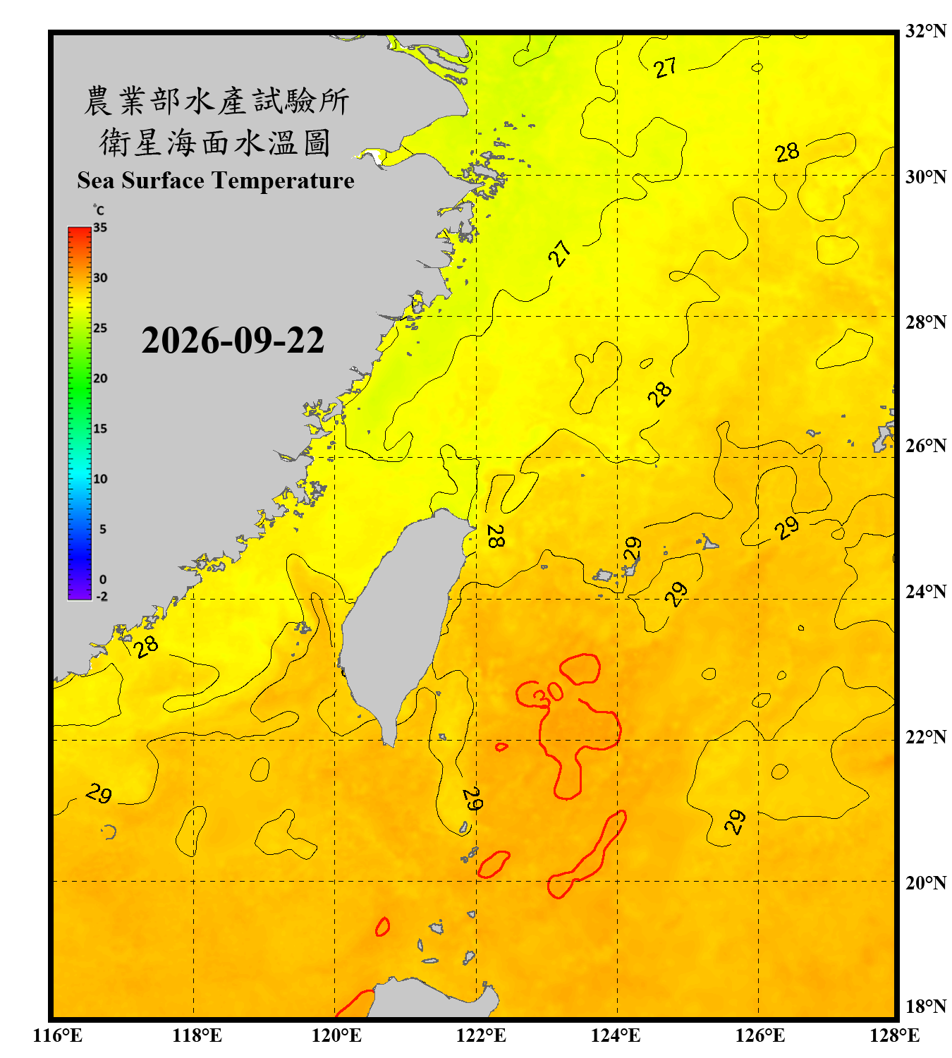 domain-taiwan_20260922090000-JPL-L4_GHRSST-SSTfnd-MUR-GLOB-v02.0-fv04.1.nc_contour
