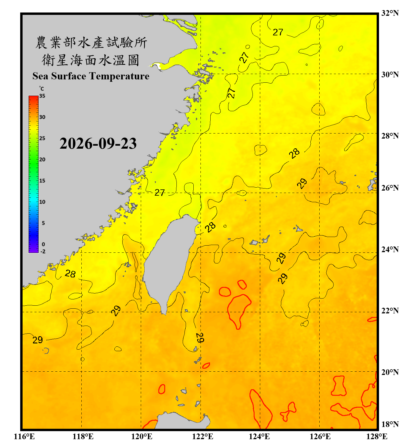 domain-taiwan_20260923090000-JPL-L4_GHRSST-SSTfnd-MUR-GLOB-v02.0-fv04.1.nc_contour