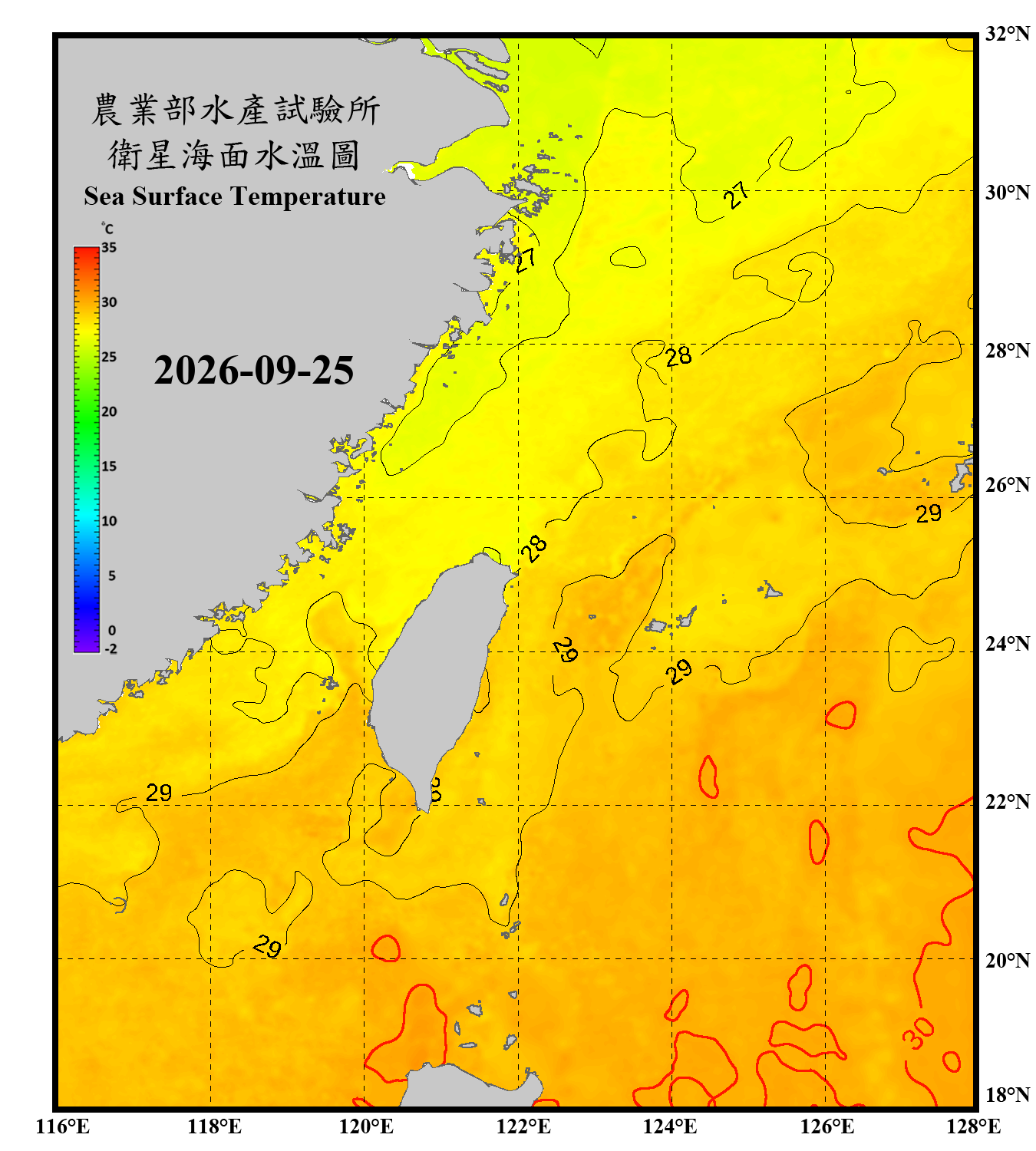 domain-taiwan_20260925090000-JPL-L4_GHRSST-SSTfnd-MUR-GLOB-v02.0-fv04.1.nc_contour