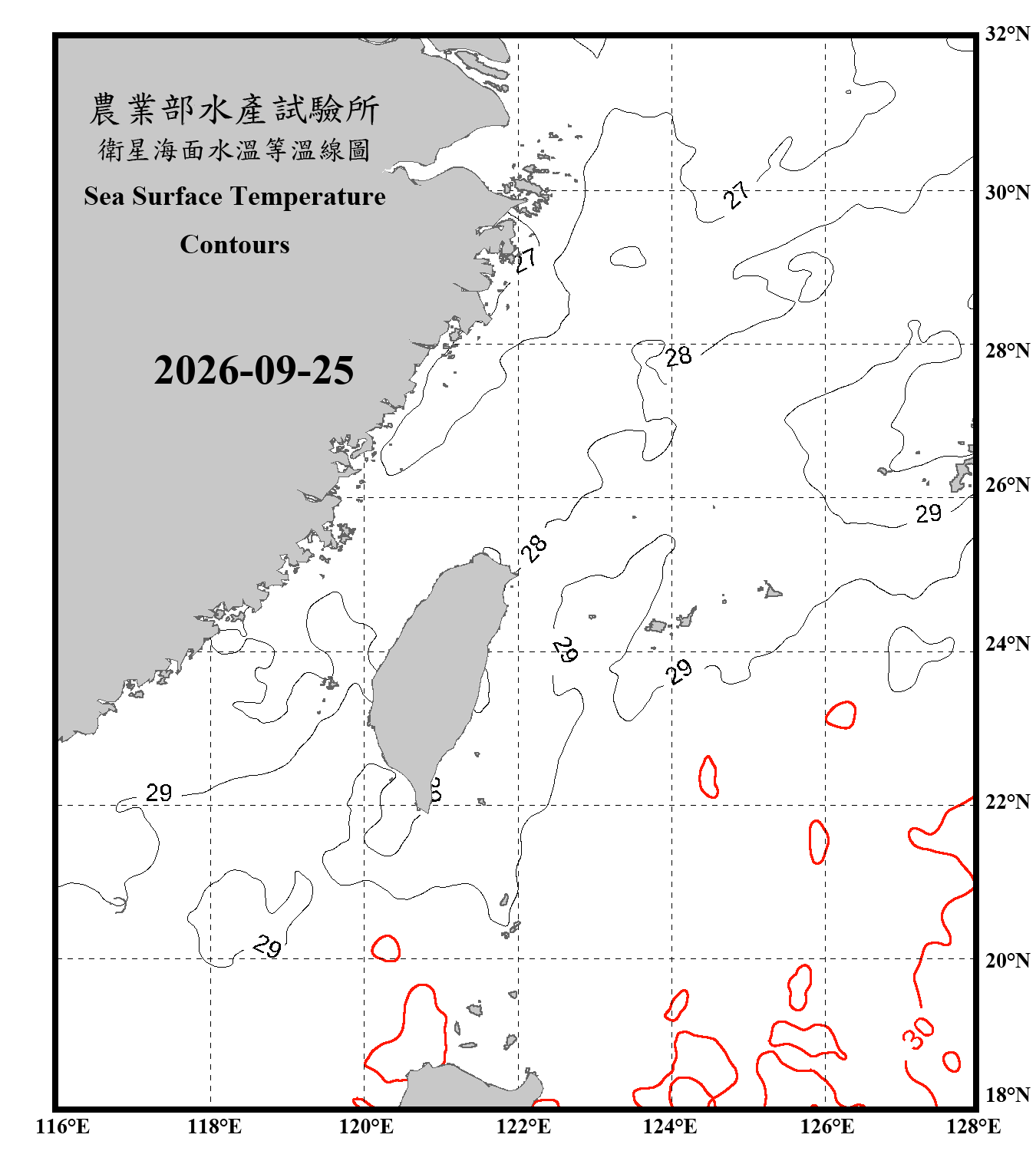 domain-taiwan_20260925090000-JPL-L4_GHRSST-SSTfnd-MUR-GLOB-v02.0-fv04.1.nc_contour_only