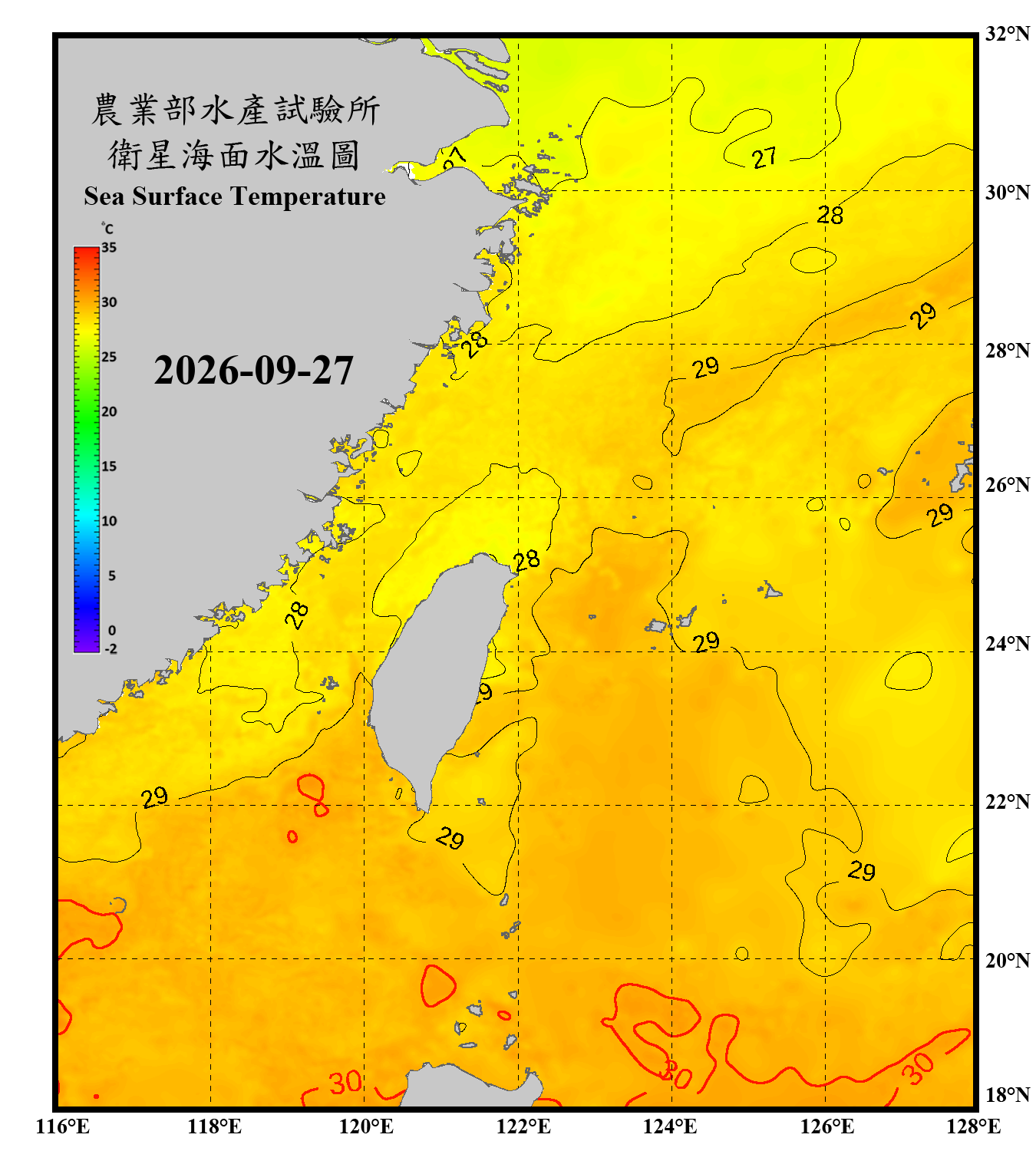 domain-taiwan_20260927090000-JPL-L4_GHRSST-SSTfnd-MUR-GLOB-v02.0-fv04.1.nc_contour