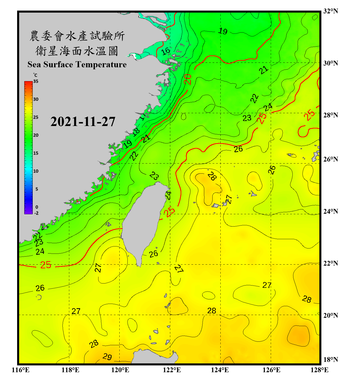 domain-taiwan_20211127090000-JPL-L4_GHRSST-SSTfnd-MUR-GLOB-v02.0-fv04.1.nc_contour