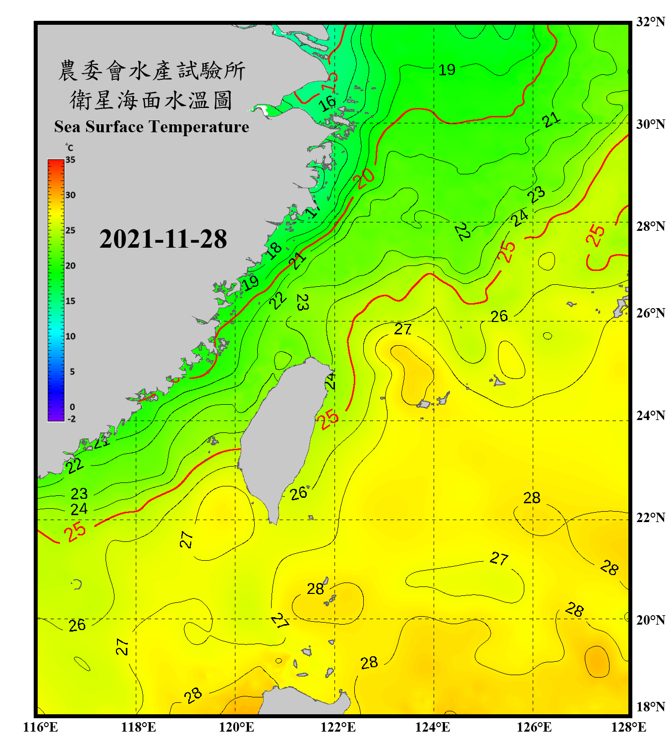 domain-taiwan_20211128090000-JPL-L4_GHRSST-SSTfnd-MUR-GLOB-v02.0-fv04.1.nc_contour