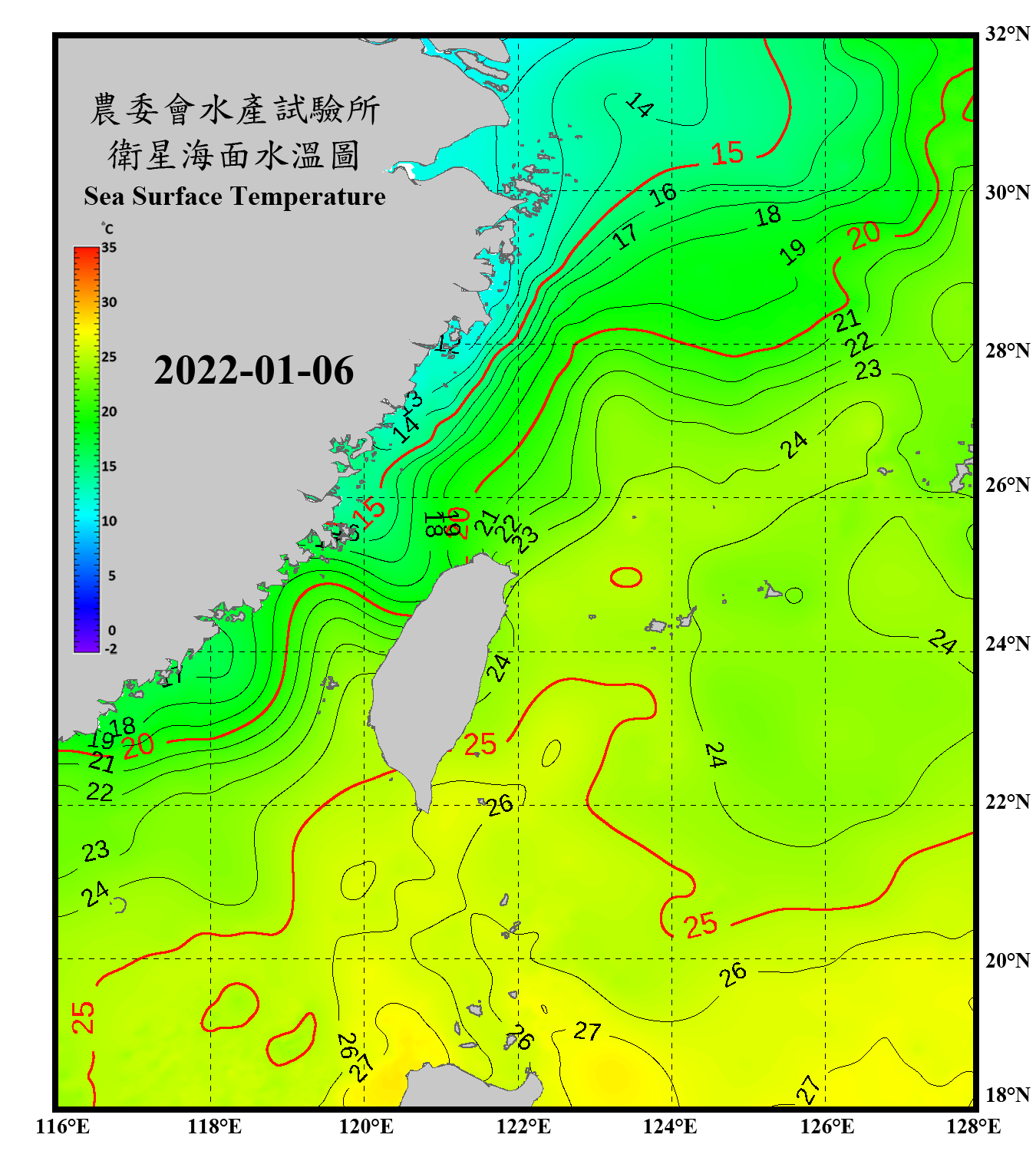 domain-taiwan_20220106090000-JPL-L4_GHRSST-SSTfnd-MUR-GLOB-v02_0-fv04_1_nc_contour