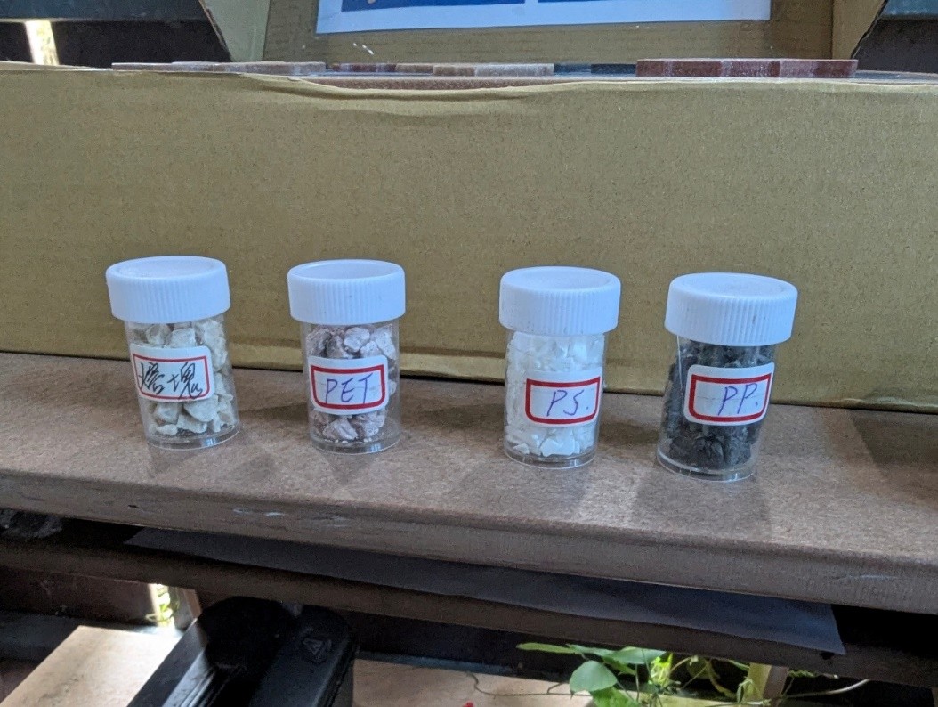 圖2、海洋塑膠廢棄物依材質分類後之再生原料
